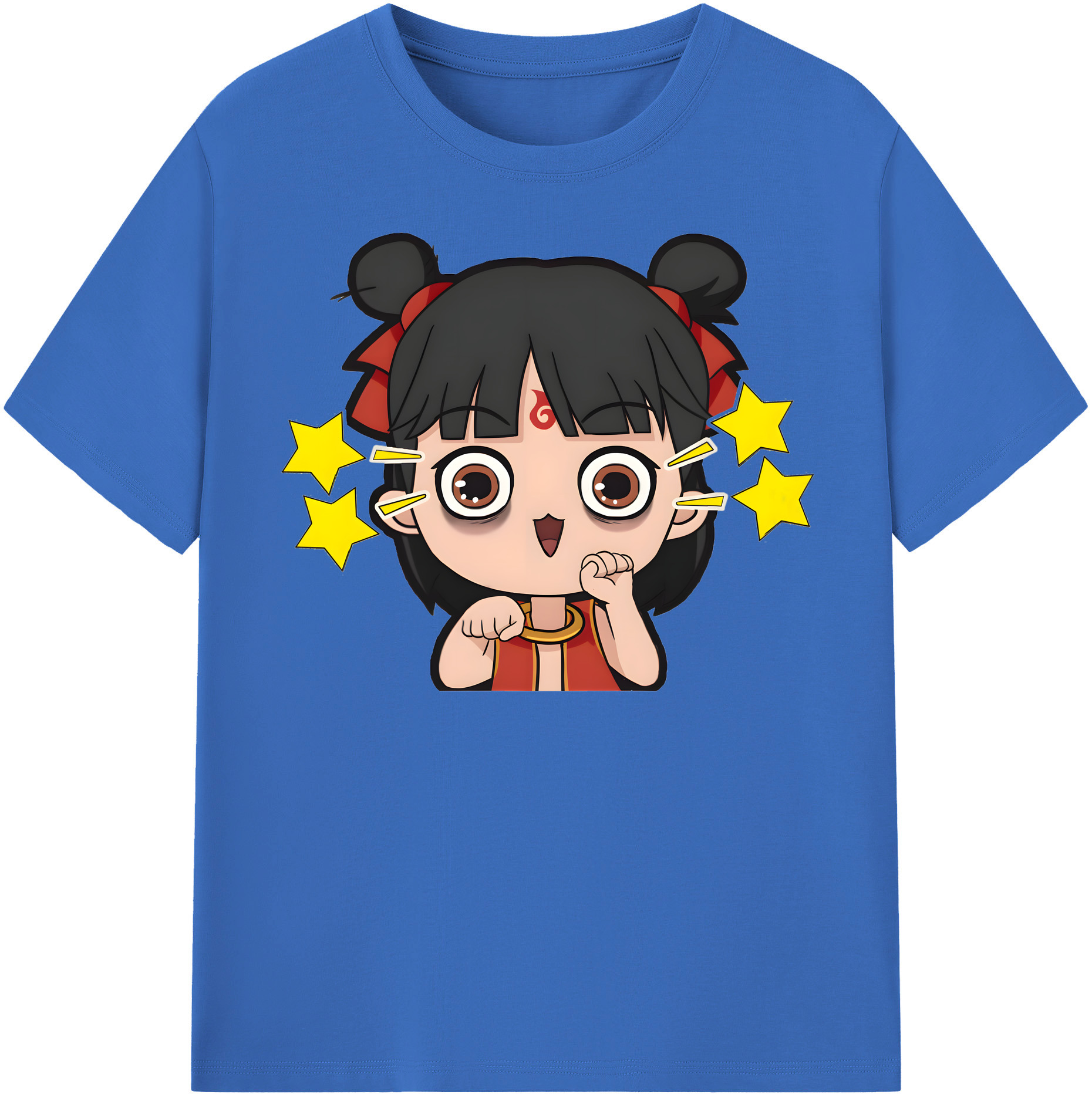 （画像用） Ne Zha 2 ナタ 魔童の大暴れ 綿100％半袖Tシャツ（フロントプリント）