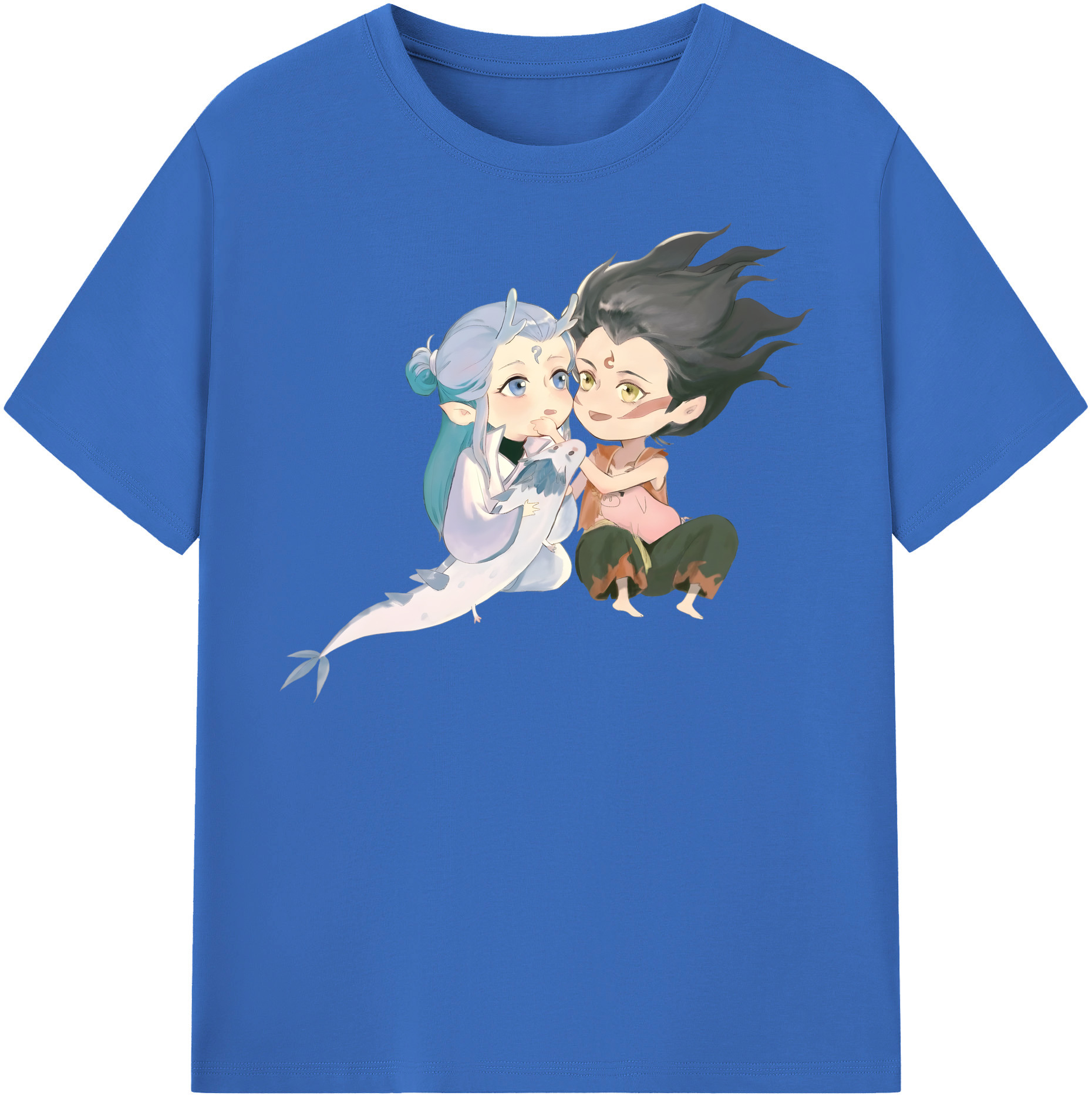（画像用） Ne Zha 2 ナタ 魔童の大暴れ 綿100％半袖Tシャツ（フロントプリント）