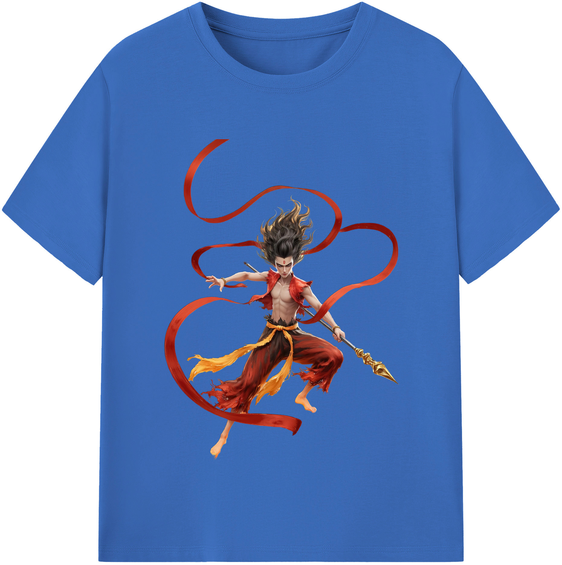（画像用） Ne Zha 2 ナタ 魔童の大暴れ 綿100％半袖Tシャツ（フロントプリント）