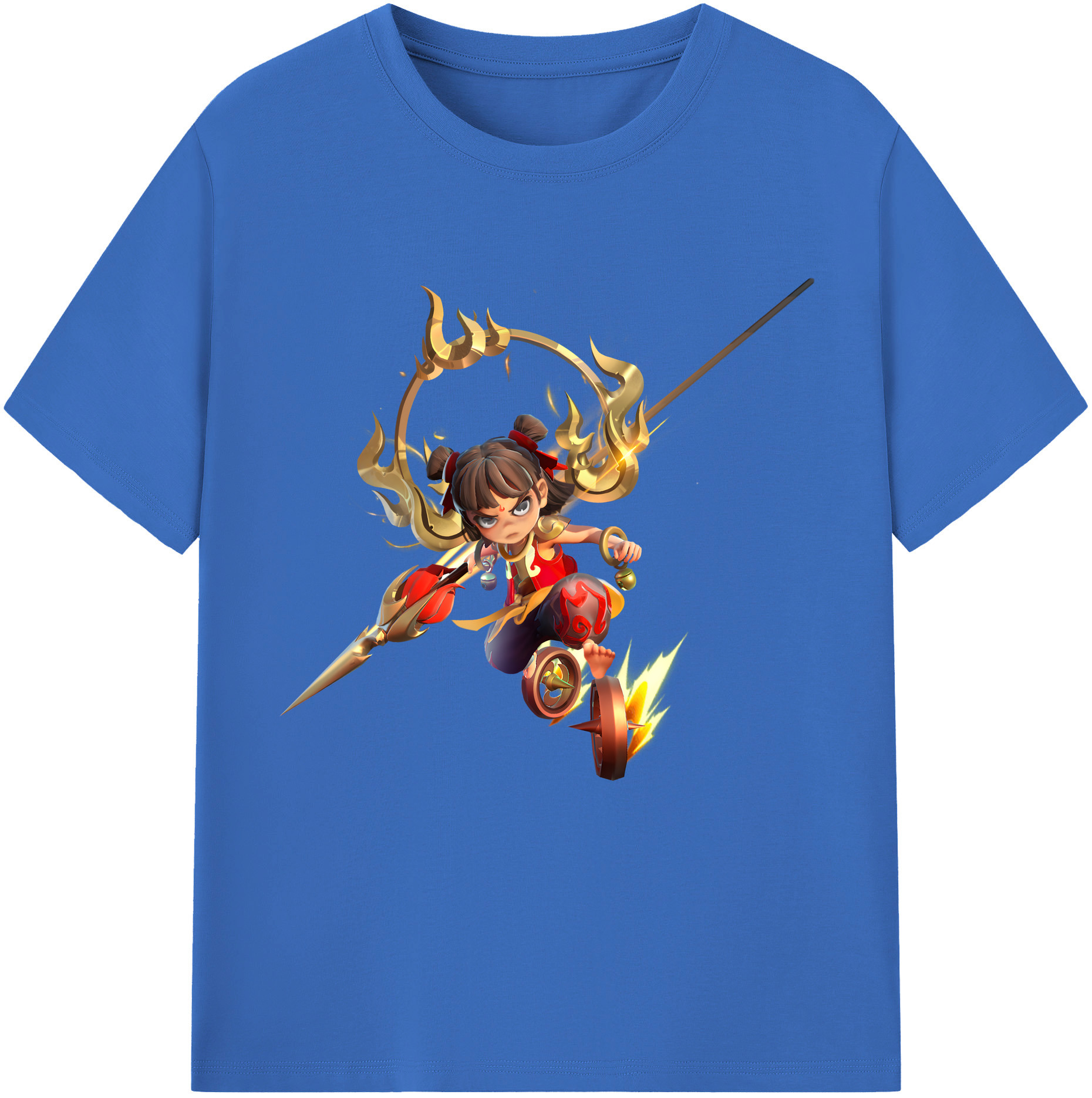 （画像用） Ne Zha 2 ナタ 魔童の大暴れ 綿100％半袖Tシャツ（フロントプリント）