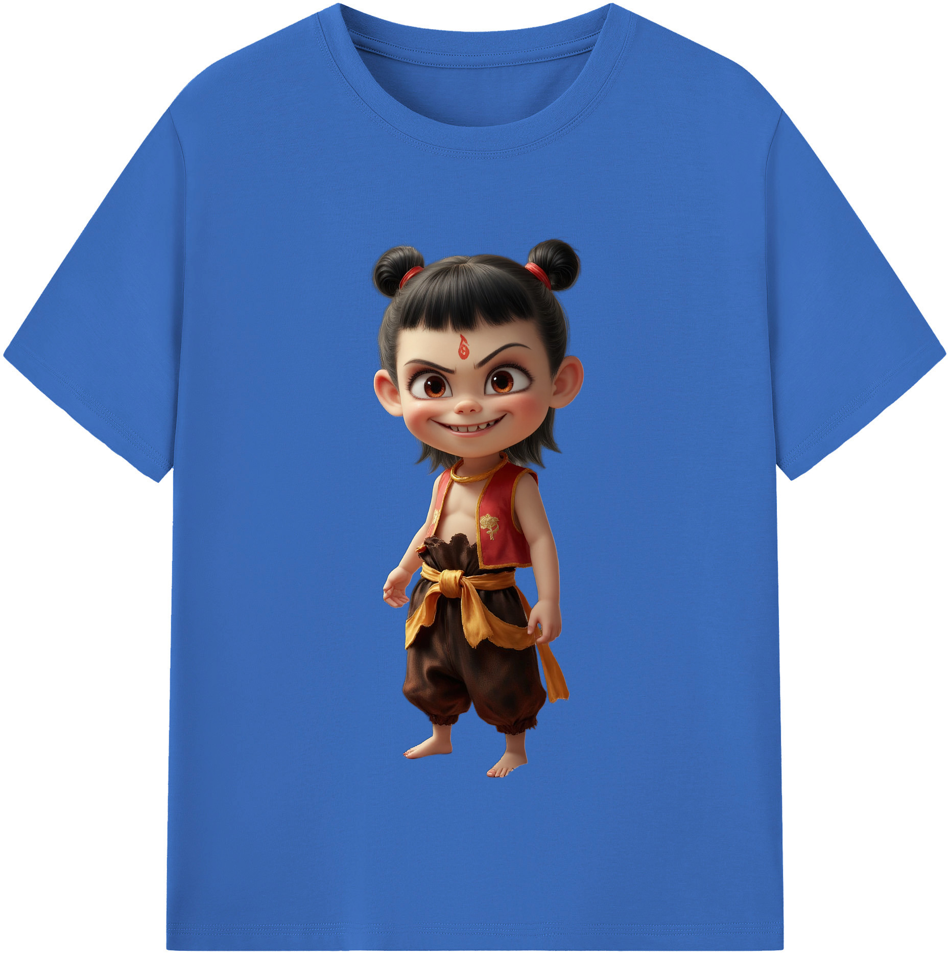 （画像用） Ne Zha 2 ナタ 魔童の大暴れ 綿100％半袖Tシャツ（フロントプリント）