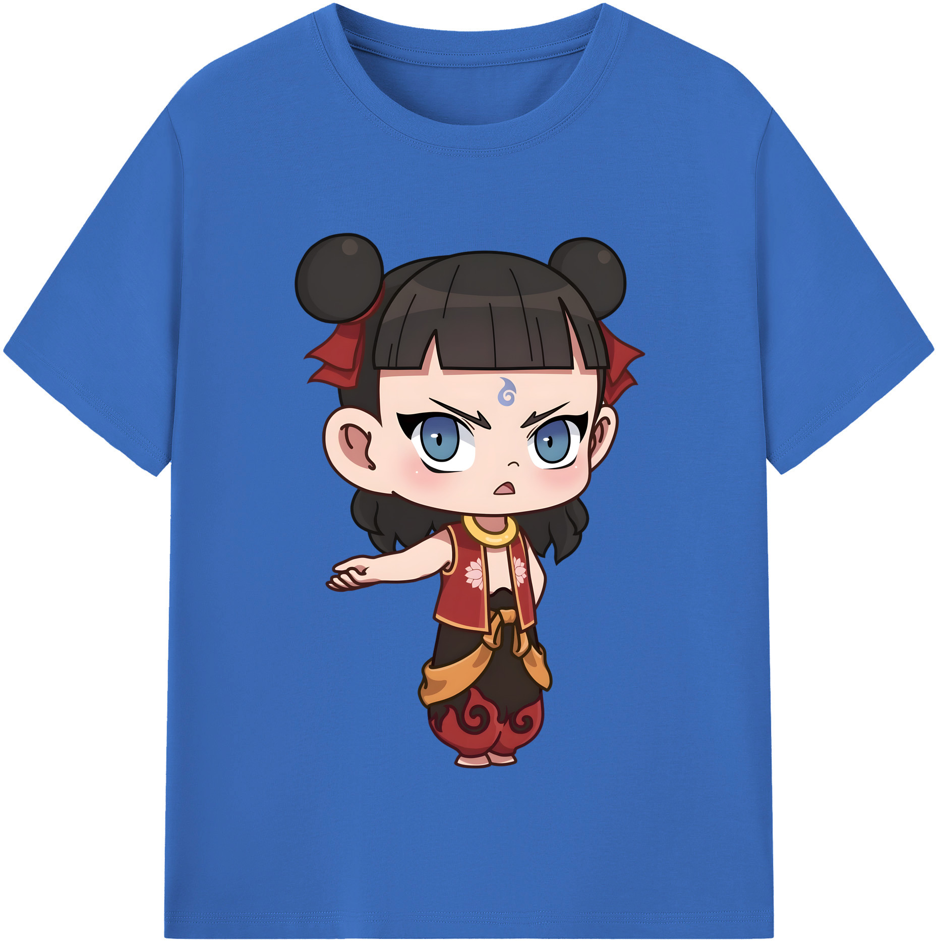 （画像用） Ne Zha 2 ナタ 魔童の大暴れ 綿100％半袖Tシャツ（フロントプリント）