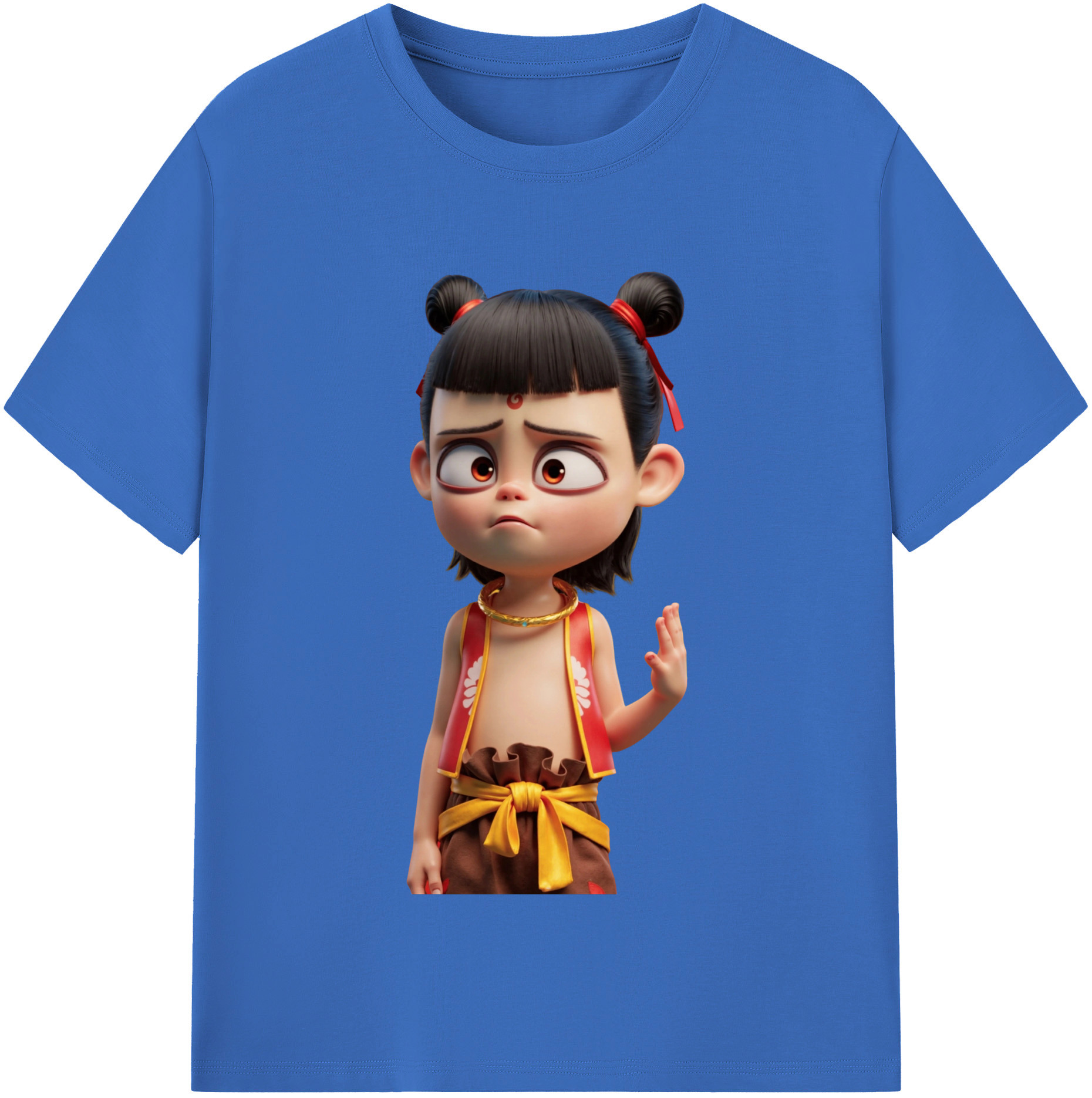 （画像用） Ne Zha 2 ナタ 魔童の大暴れ 綿100％半袖Tシャツ（フロントプリント）