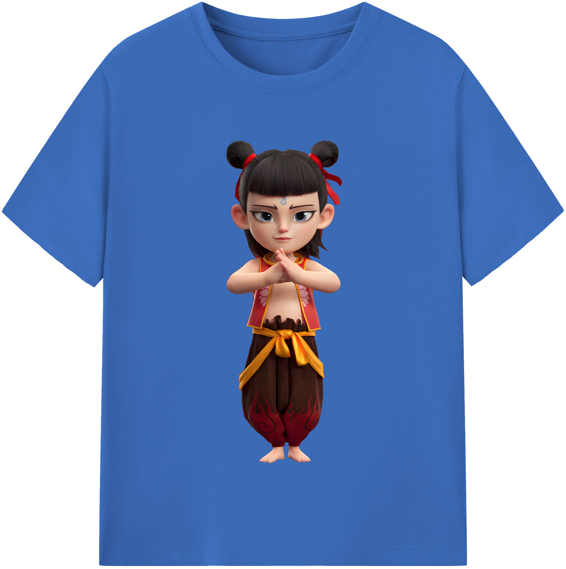 （画像用） Ne Zha 2 ナタ 魔童の大暴れ 綿100％半袖Tシャツ（フロントプリント）