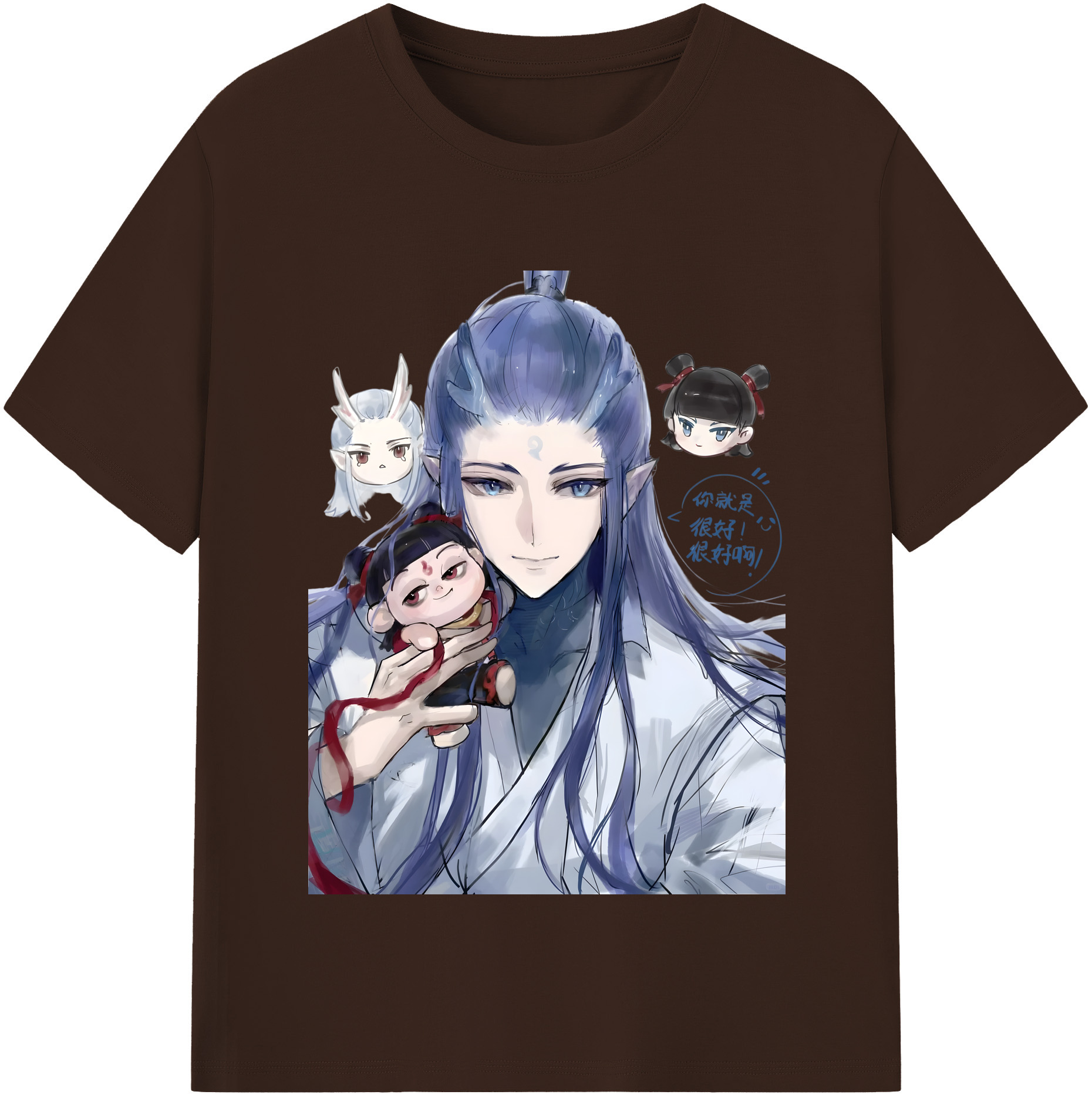 （画像用） Ne Zha 2 ナタ 魔童の大暴れ 綿100％半袖Tシャツ（フロントプリント）