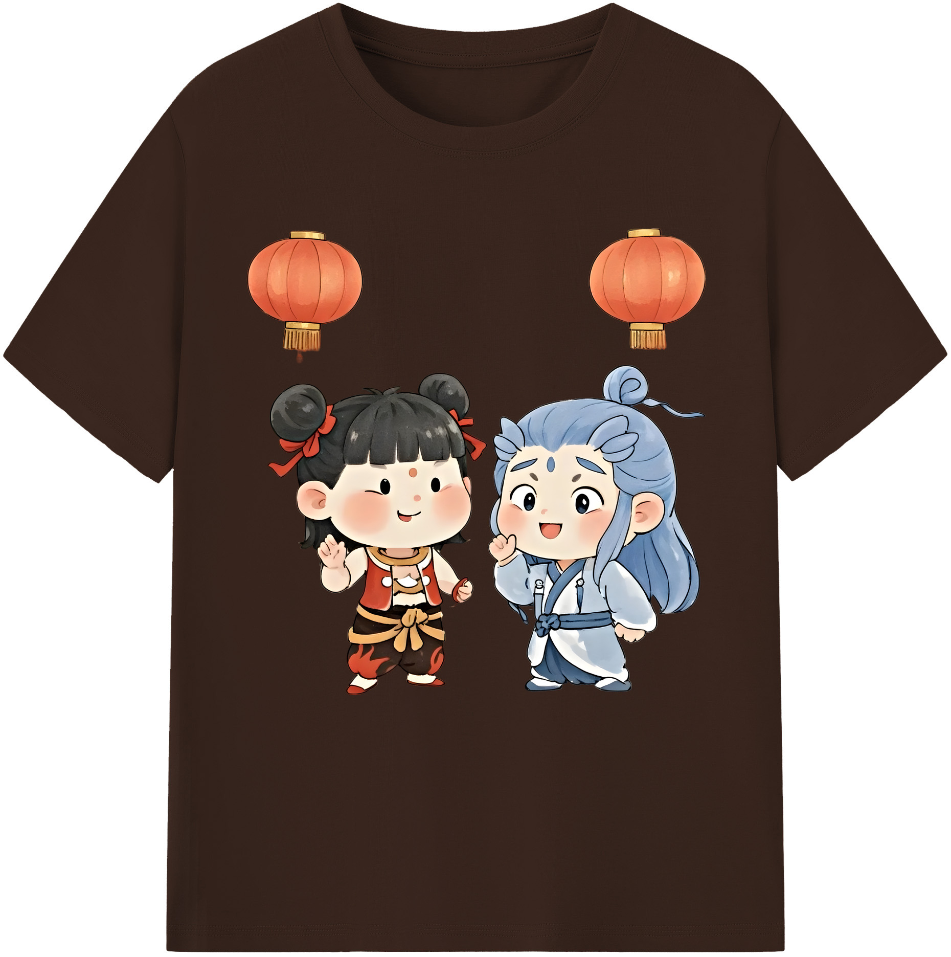 （画像用） Ne Zha 2 ナタ 魔童の大暴れ 綿100％半袖Tシャツ（フロントプリント）