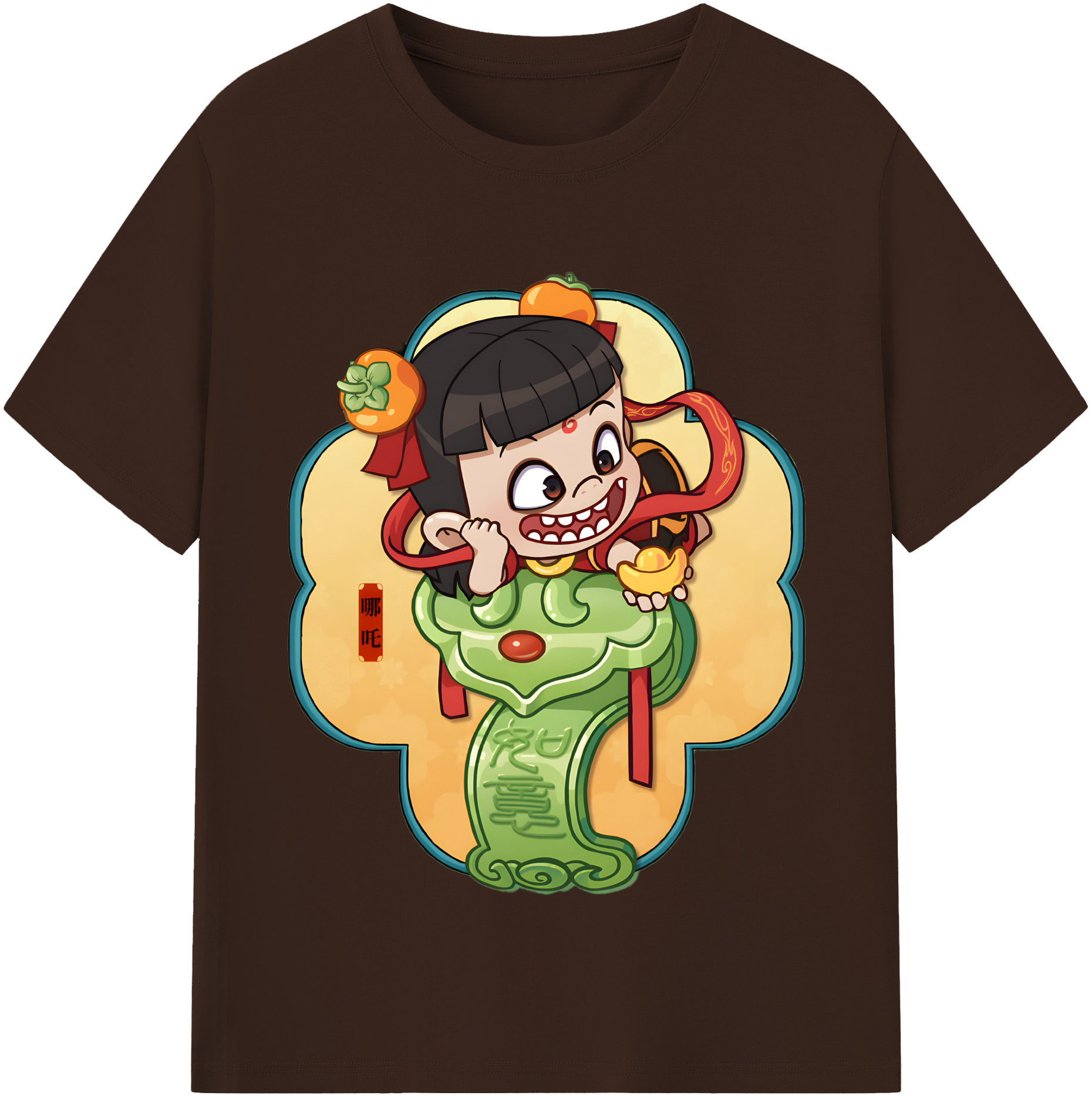 （画像用） Ne Zha 2 ナタ 魔童の大暴れ 綿100％半袖Tシャツ（フロントプリント）