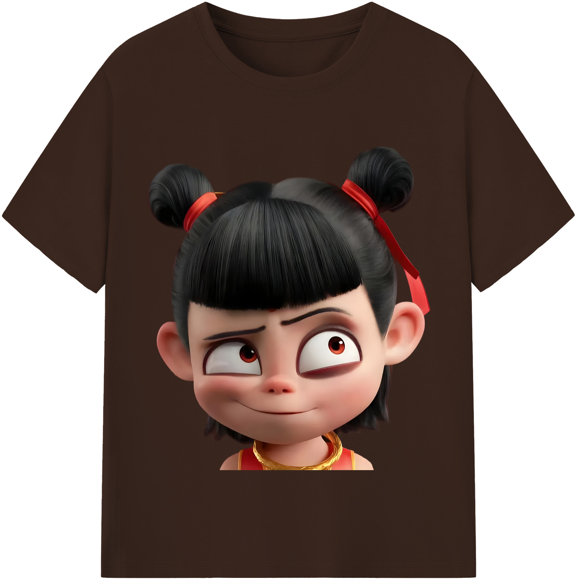 （画像用） Ne Zha 2 ナタ 魔童の大暴れ 綿100％半袖Tシャツ（フロントプリント）