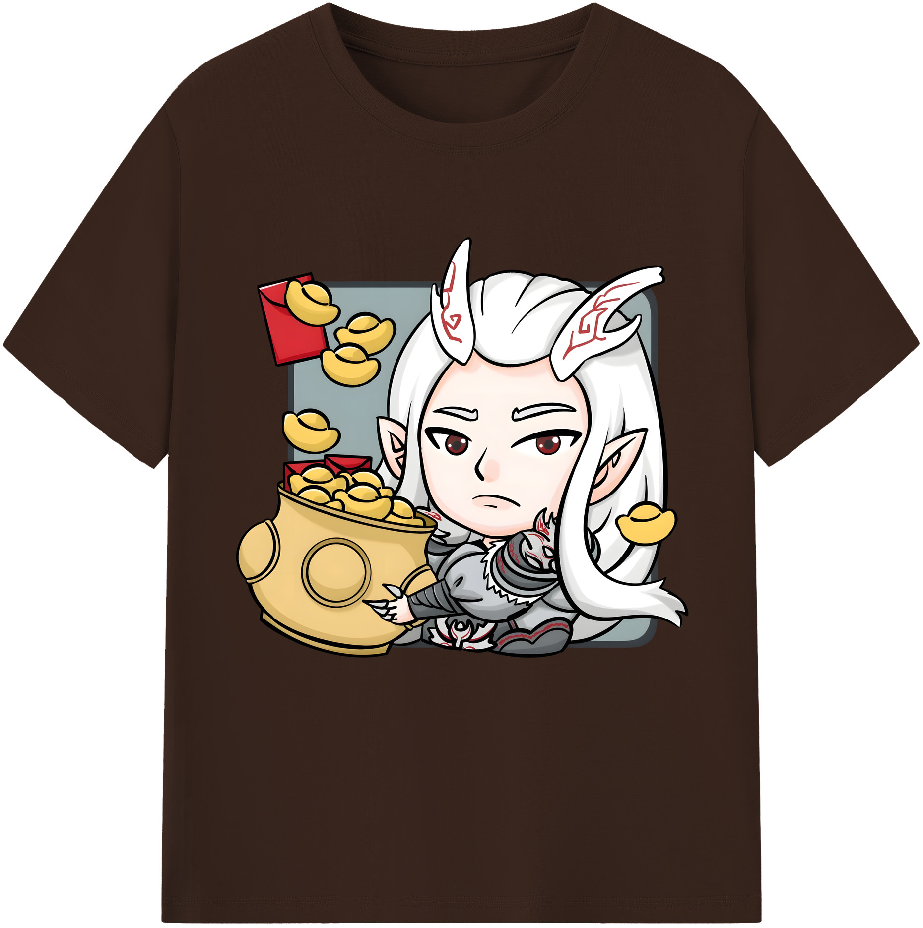 （画像用） Ne Zha 2 ナタ 魔童の大暴れ 綿100％半袖Tシャツ（フロントプリント）