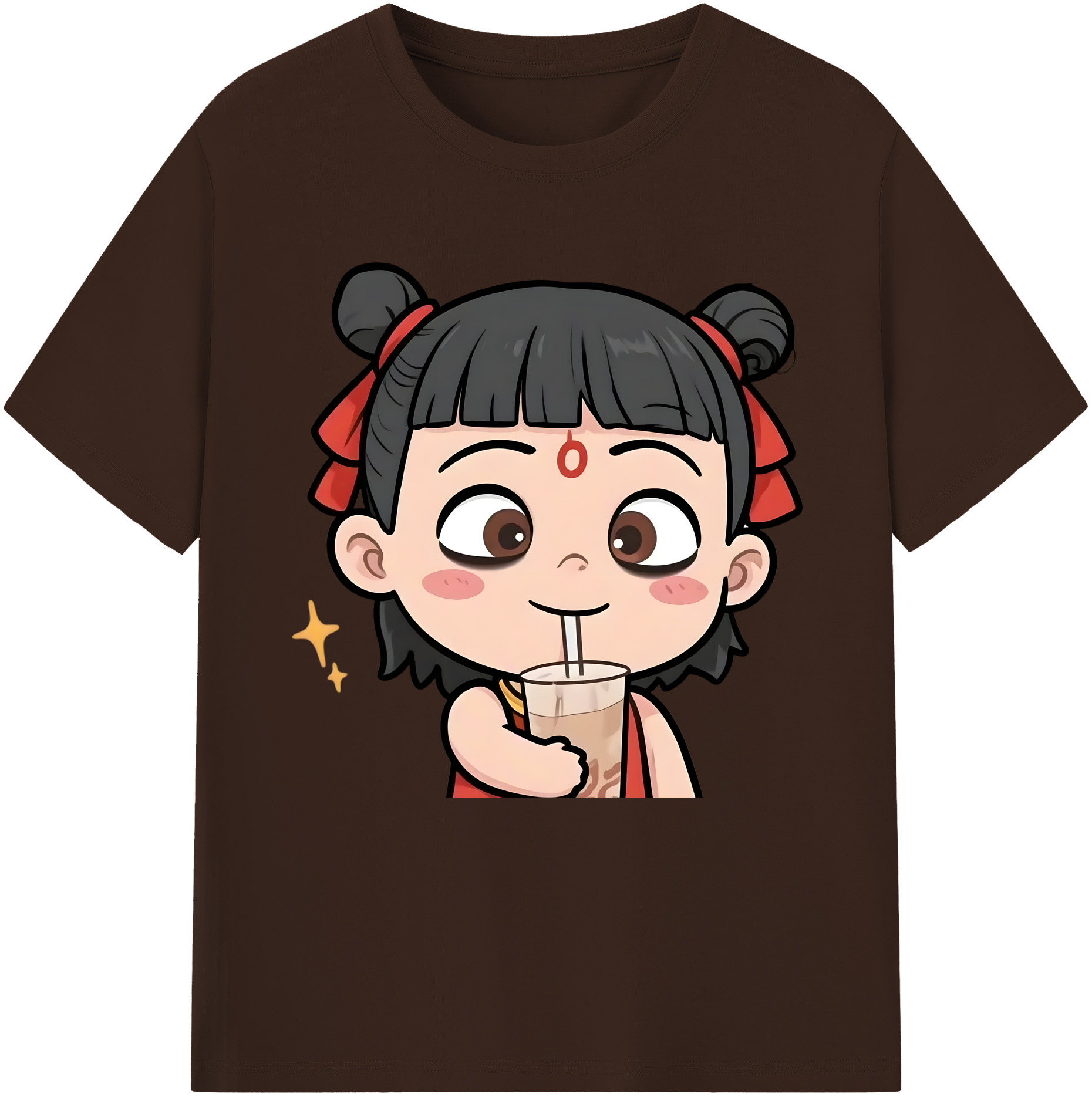 （画像用） Ne Zha 2 ナタ 魔童の大暴れ 綿100％半袖Tシャツ（フロントプリント）