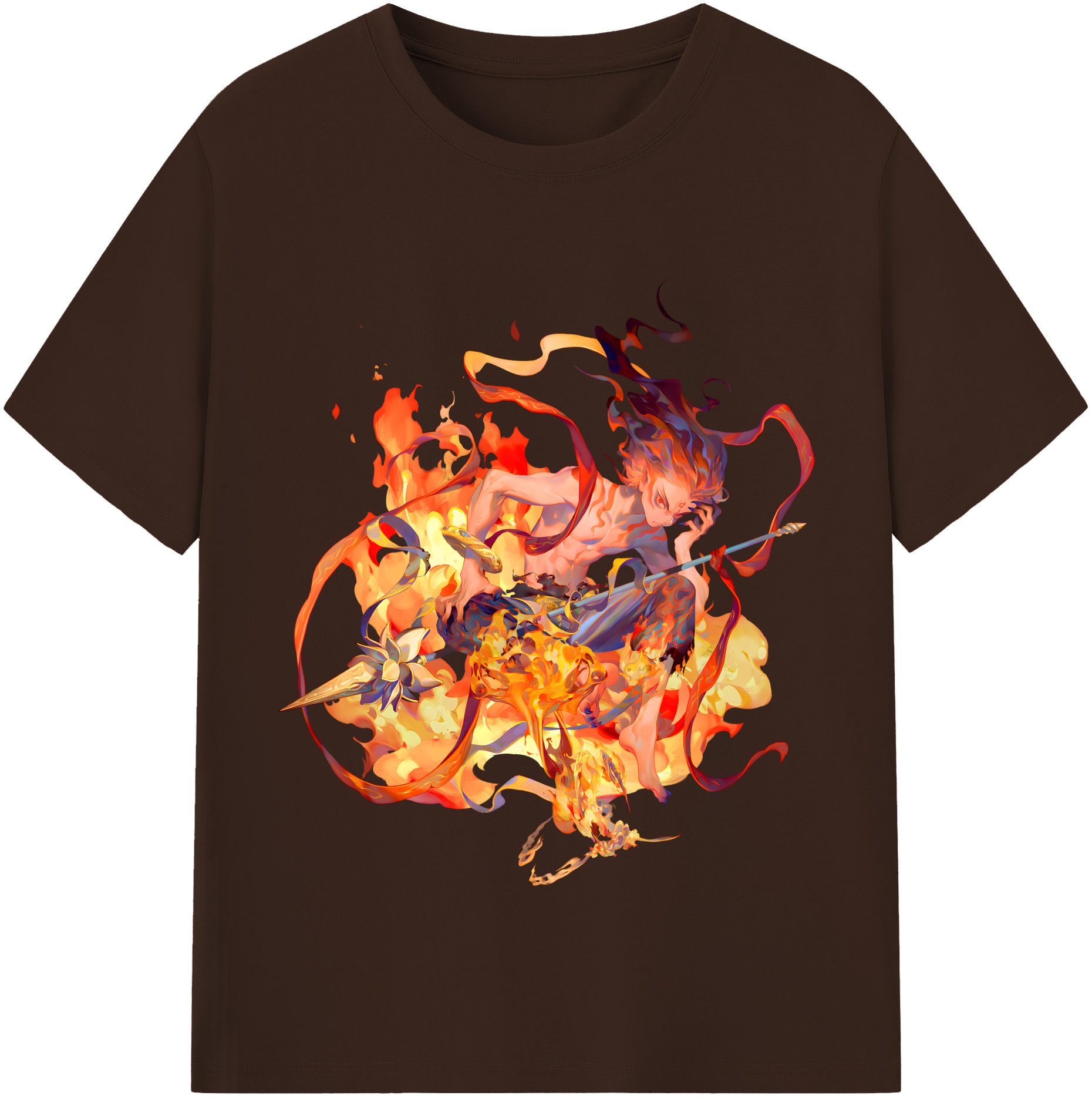 （画像用） Ne Zha 2 ナタ 魔童の大暴れ 綿100％半袖Tシャツ（フロントプリント）