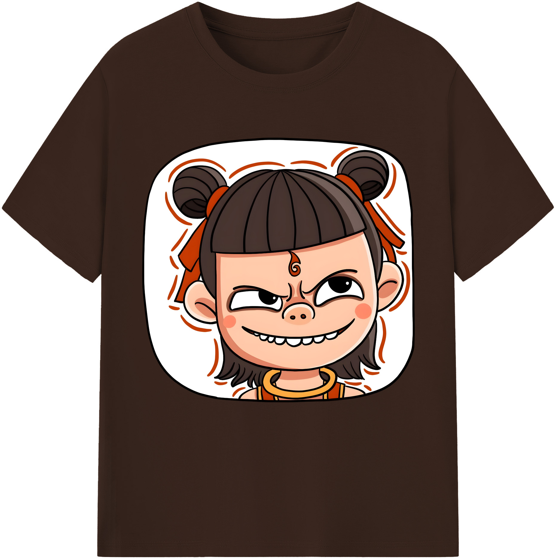 （画像用） Ne Zha 2 ナタ 魔童の大暴れ 綿100％半袖Tシャツ（フロントプリント）