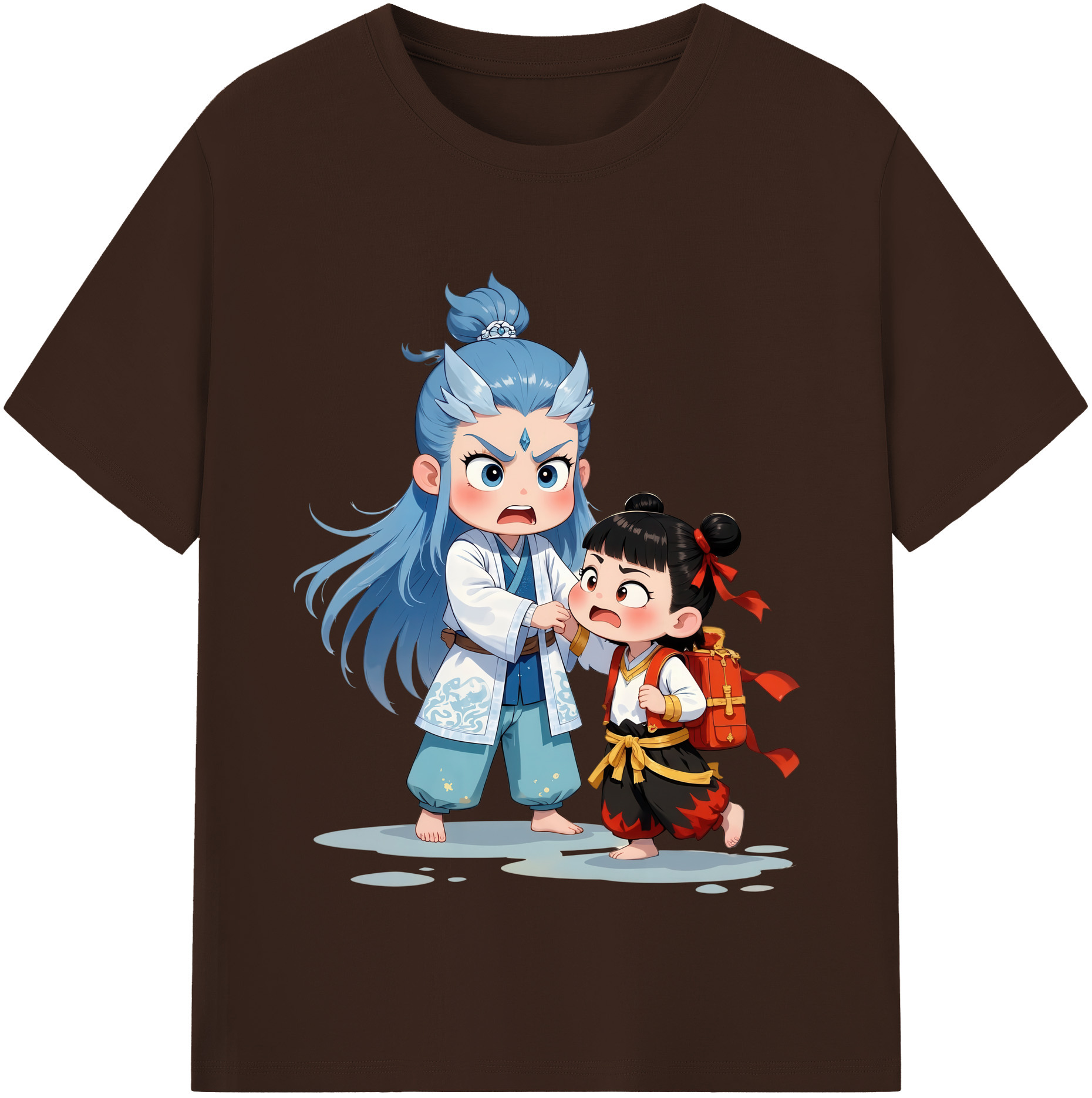 （画像用） Ne Zha 2 ナタ 魔童の大暴れ 綿100％半袖Tシャツ（フロントプリント）