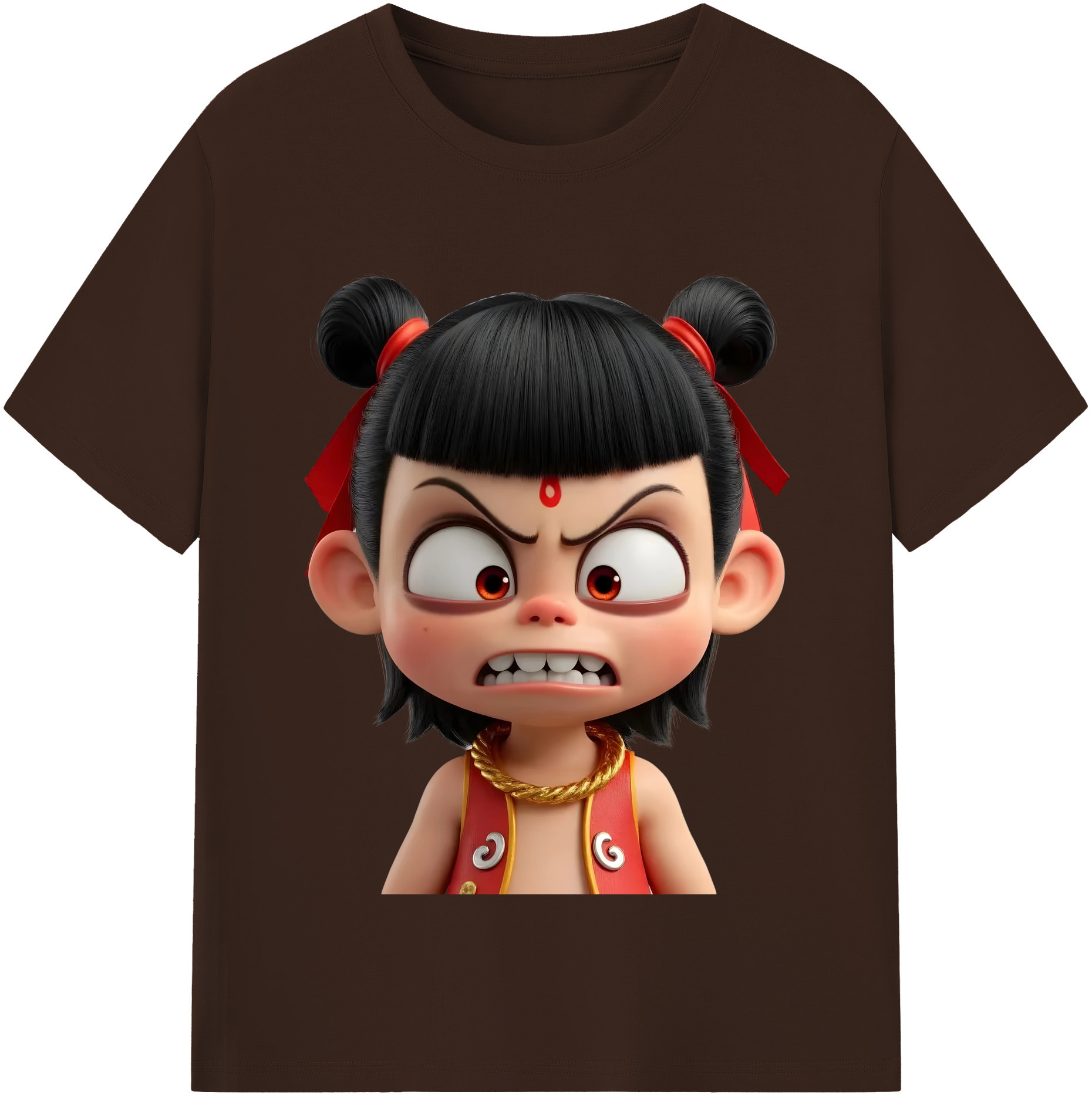 （画像用） Ne Zha 2 ナタ 魔童の大暴れ 綿100％半袖Tシャツ（フロントプリント）