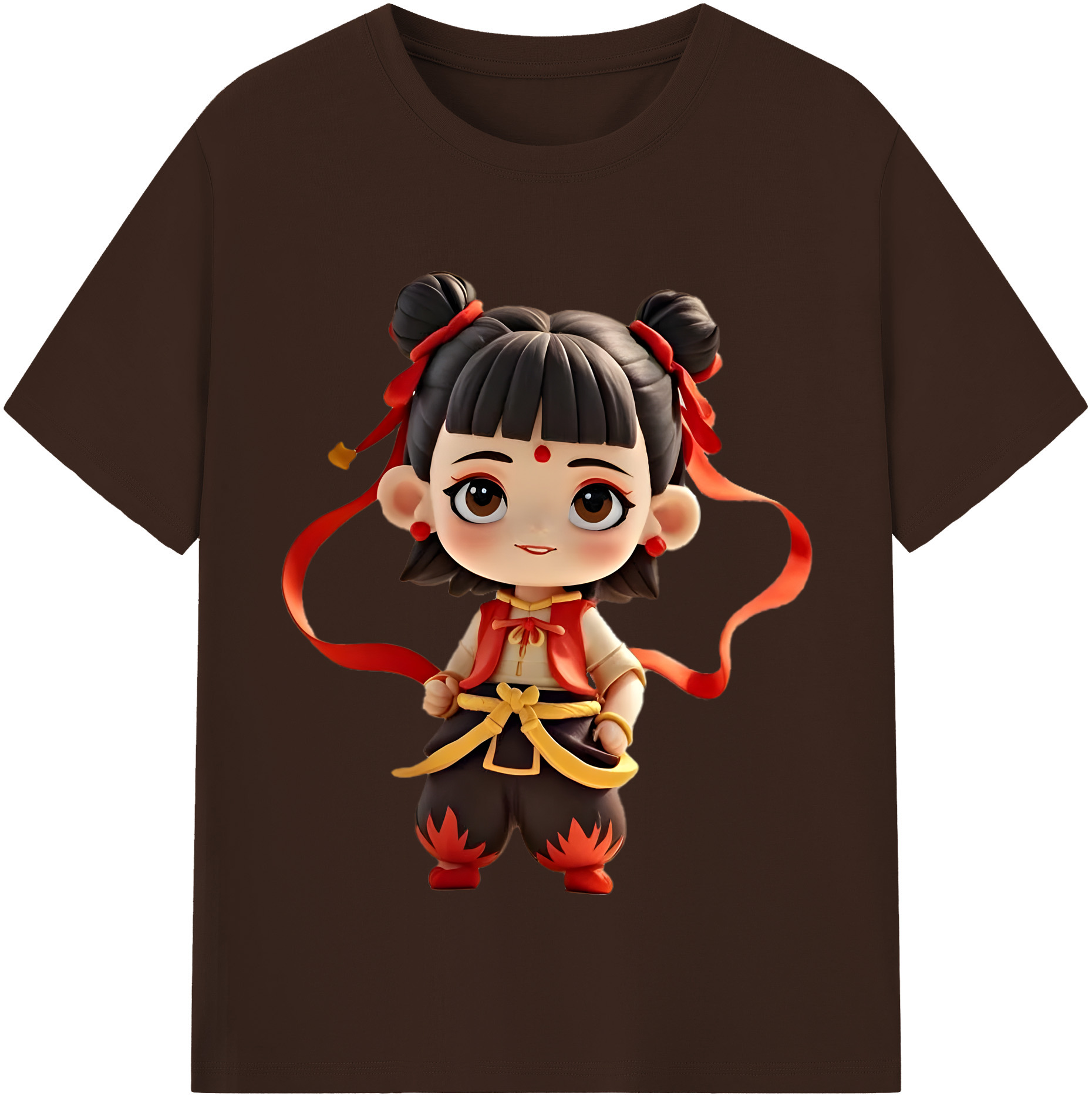 （画像用） Ne Zha 2 ナタ 魔童の大暴れ 綿100％半袖Tシャツ（フロントプリント）