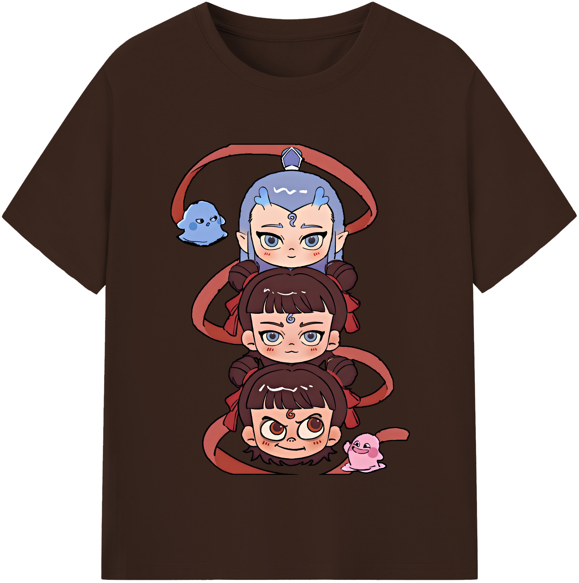 （画像用） Ne Zha 2 ナタ 魔童の大暴れ 綿100％半袖Tシャツ（フロントプリント）