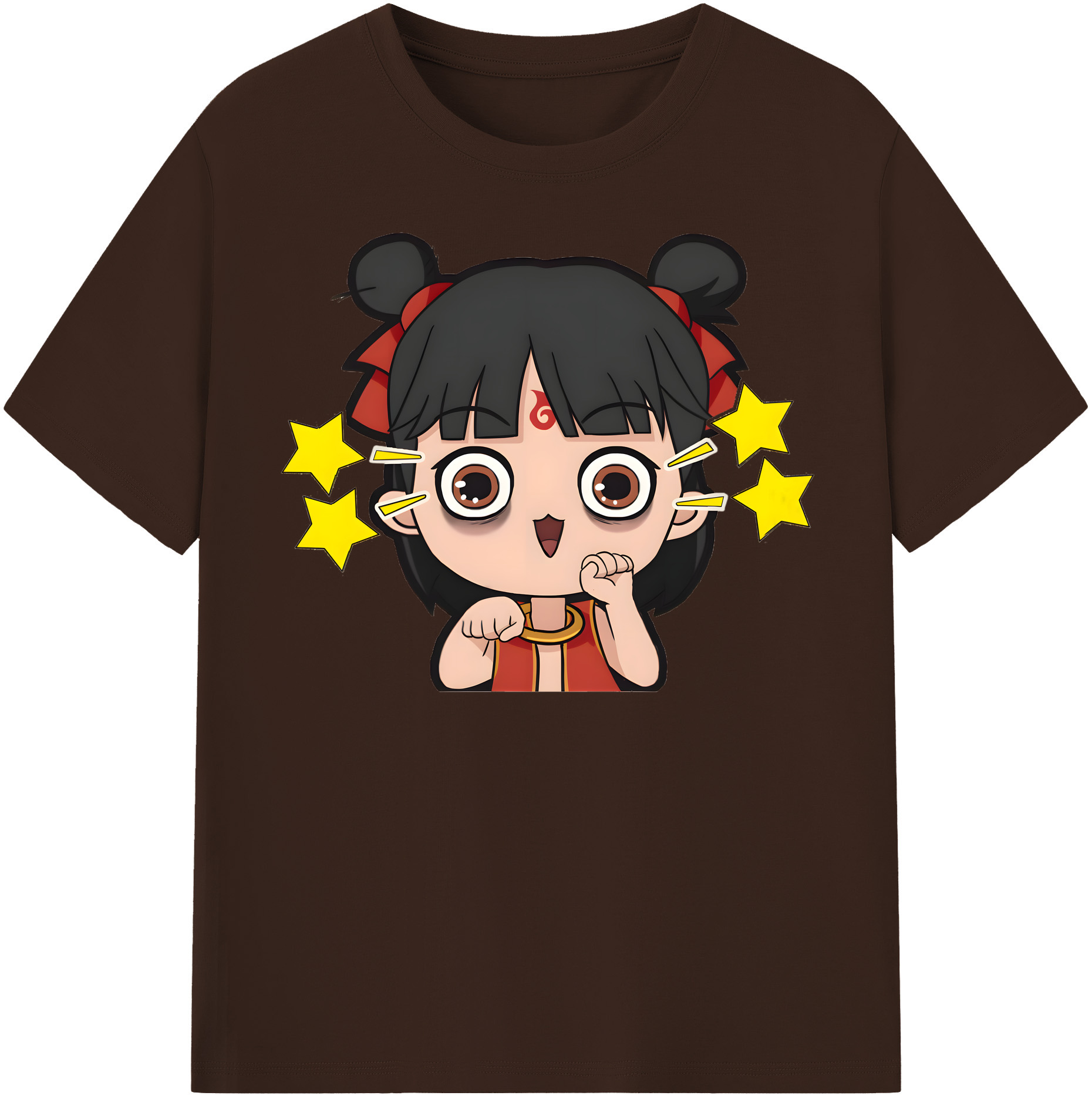 （画像用） Ne Zha 2 ナタ 魔童の大暴れ 綿100％半袖Tシャツ（フロントプリント）