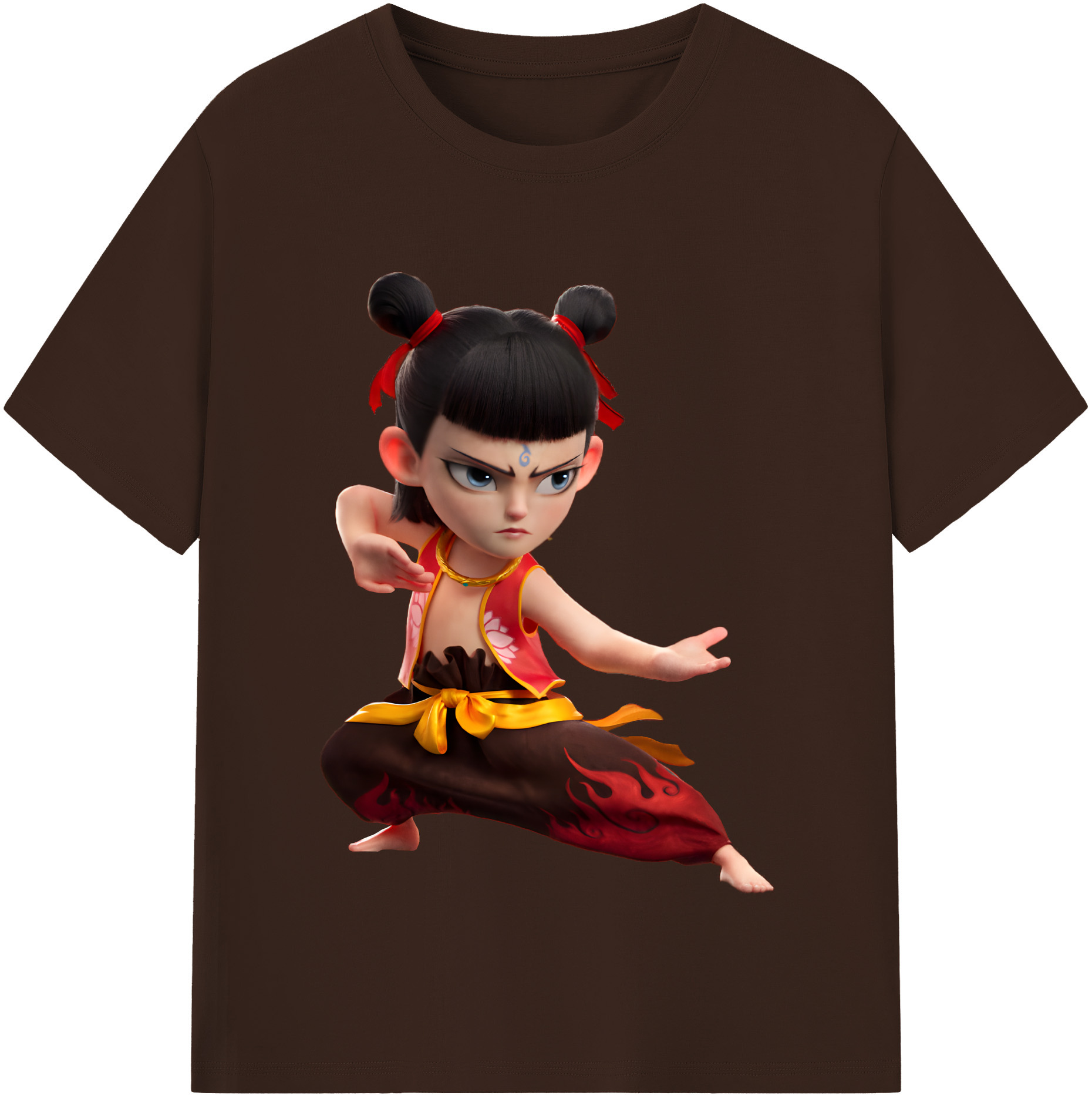 （画像用） Ne Zha 2 ナタ 魔童の大暴れ 綿100％半袖Tシャツ（フロントプリント）