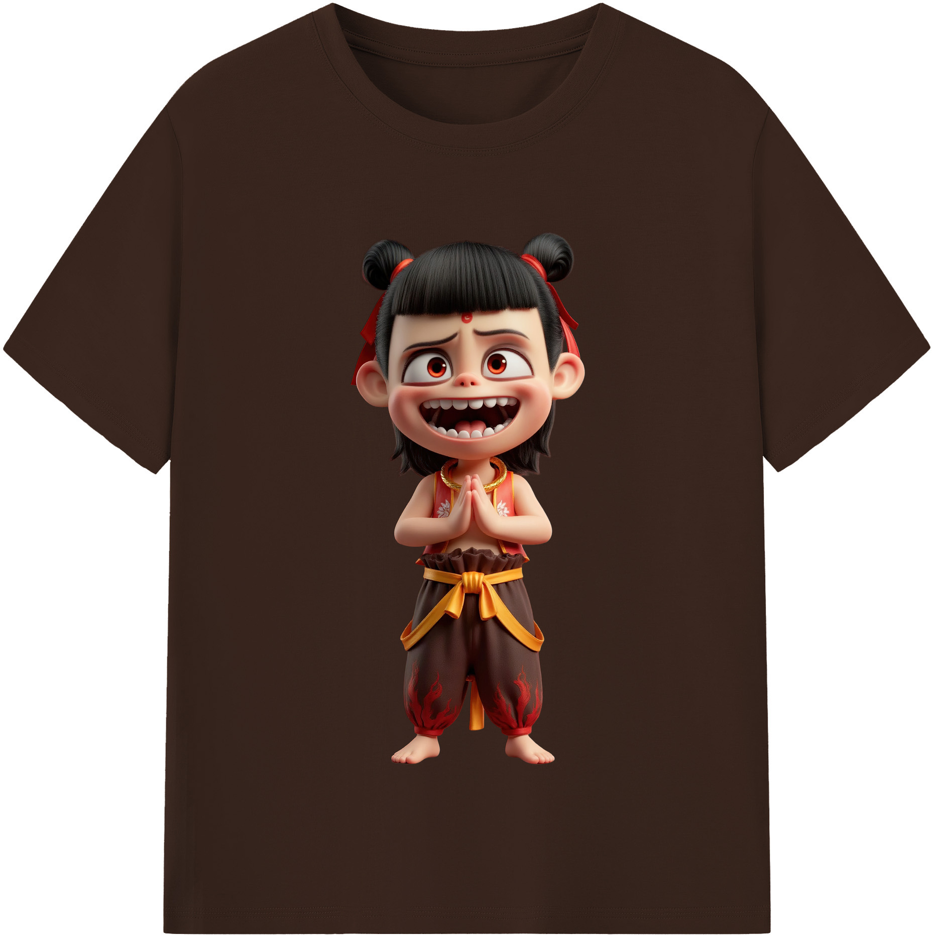 （画像用） Ne Zha 2 ナタ 魔童の大暴れ 綿100％半袖Tシャツ（フロントプリント）