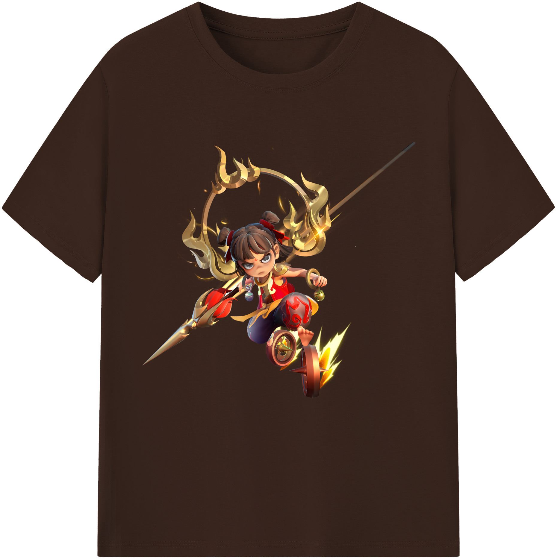 （画像用） Ne Zha 2 ナタ 魔童の大暴れ 綿100％半袖Tシャツ（フロントプリント）