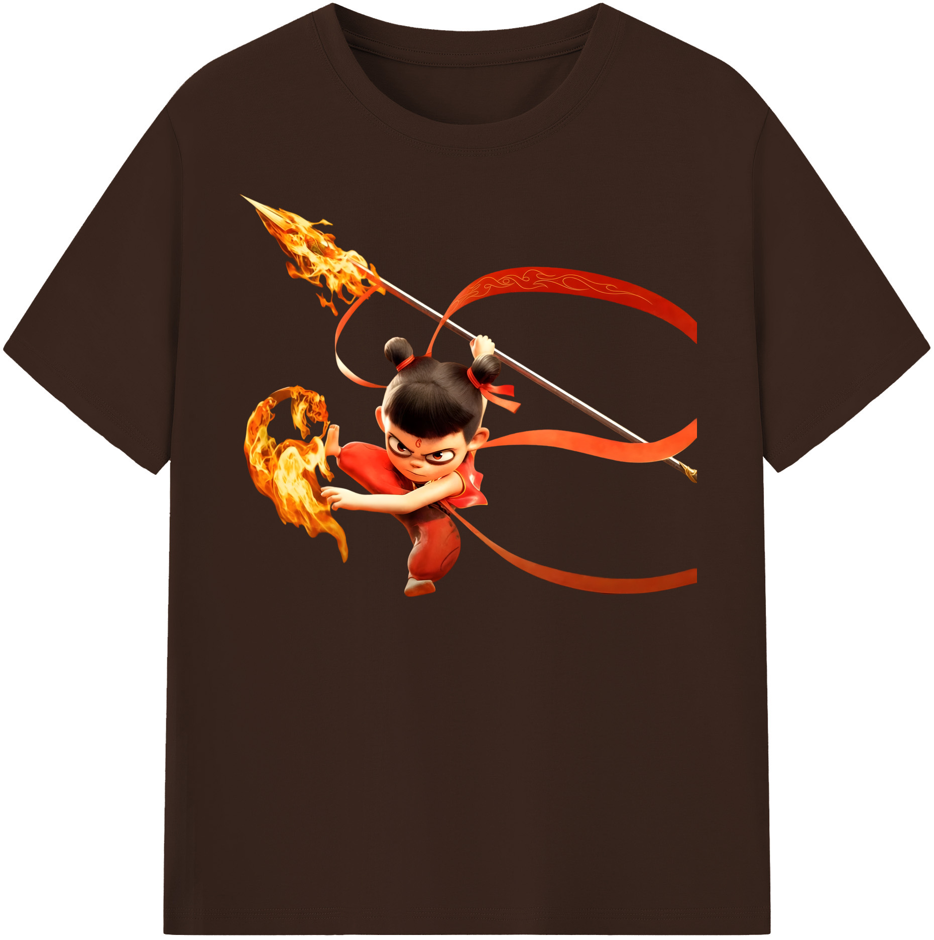 （画像用） Ne Zha 2 ナタ 魔童の大暴れ 綿100％半袖Tシャツ（フロントプリント）