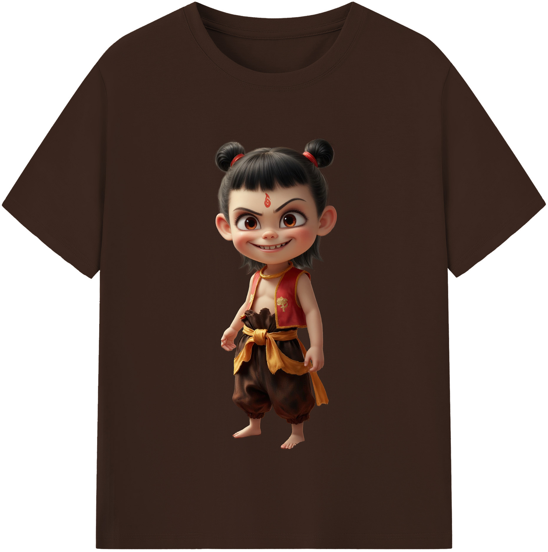 （画像用） Ne Zha 2 ナタ 魔童の大暴れ 綿100％半袖Tシャツ（フロントプリント）
