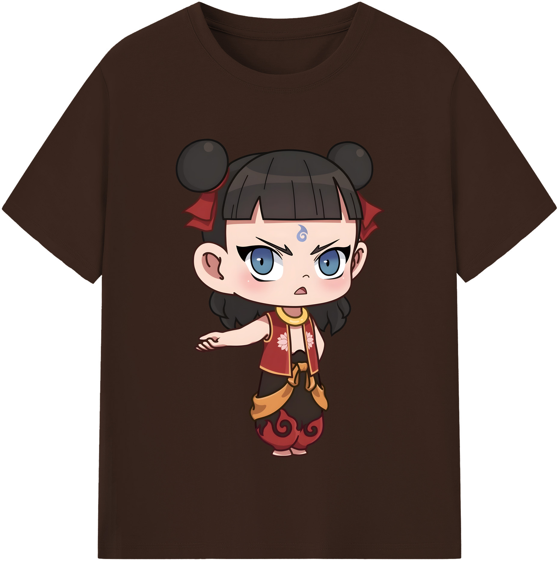 （画像用） Ne Zha 2 ナタ 魔童の大暴れ 綿100％半袖Tシャツ（フロントプリント）