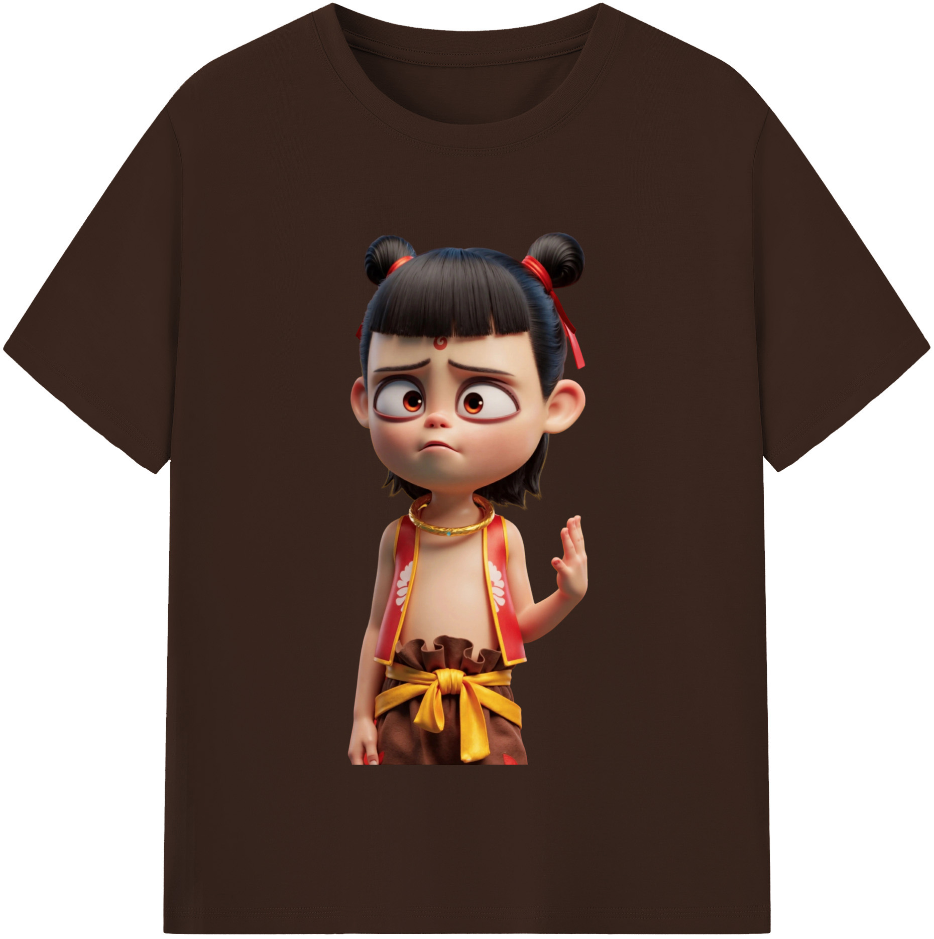 （画像用） Ne Zha 2 ナタ 魔童の大暴れ 綿100％半袖Tシャツ（フロントプリント）