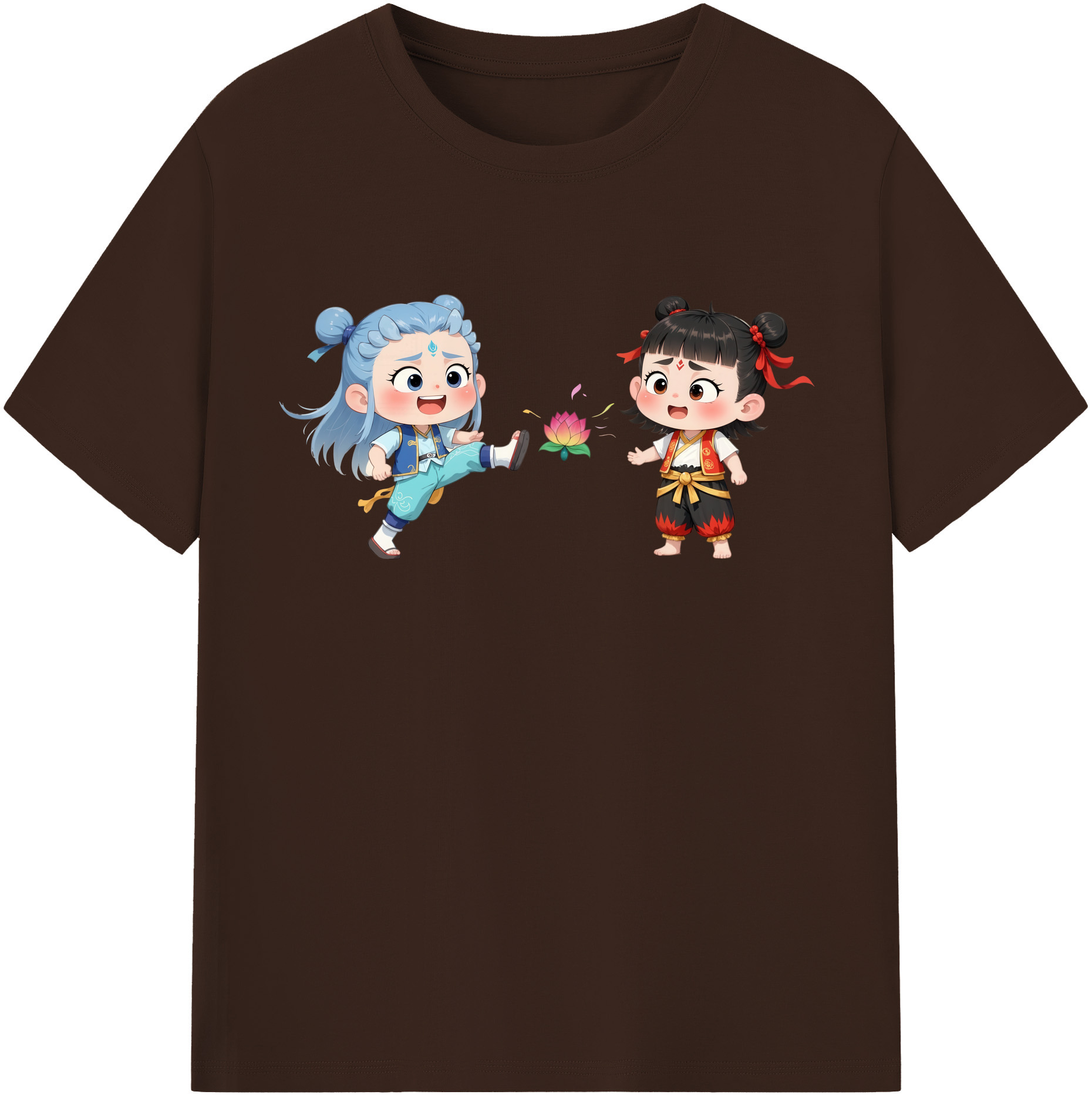 （画像用） Ne Zha 2 ナタ 魔童の大暴れ 綿100％半袖Tシャツ（フロントプリント）