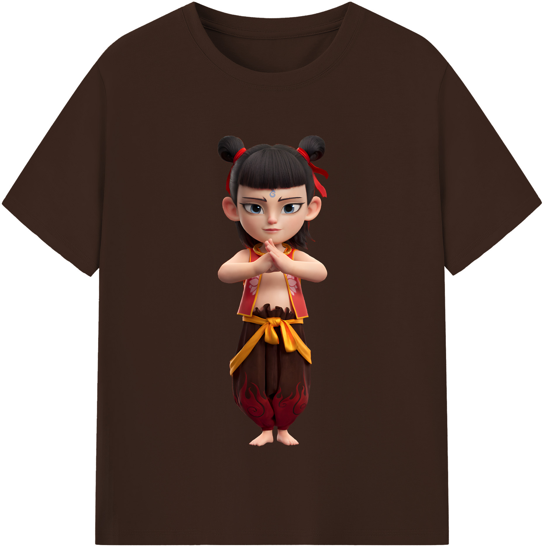 （画像用） Ne Zha 2 ナタ 魔童の大暴れ 綿100％半袖Tシャツ（フロントプリント）