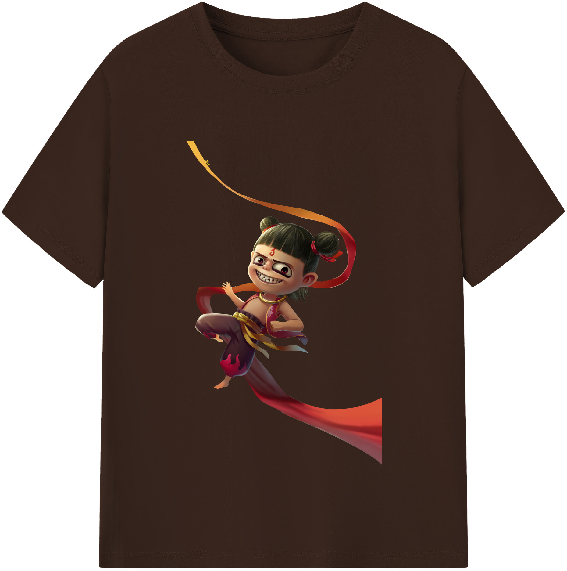 （画像用） Ne Zha 2 ナタ 魔童の大暴れ 綿100％半袖Tシャツ（フロントプリント）