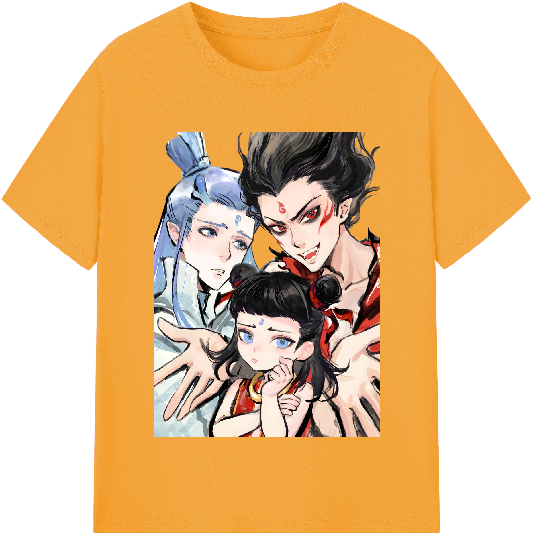 （画像用） Ne Zha 2 ナタ 魔童の大暴れ 綿100％半袖Tシャツ（フロントプリント）