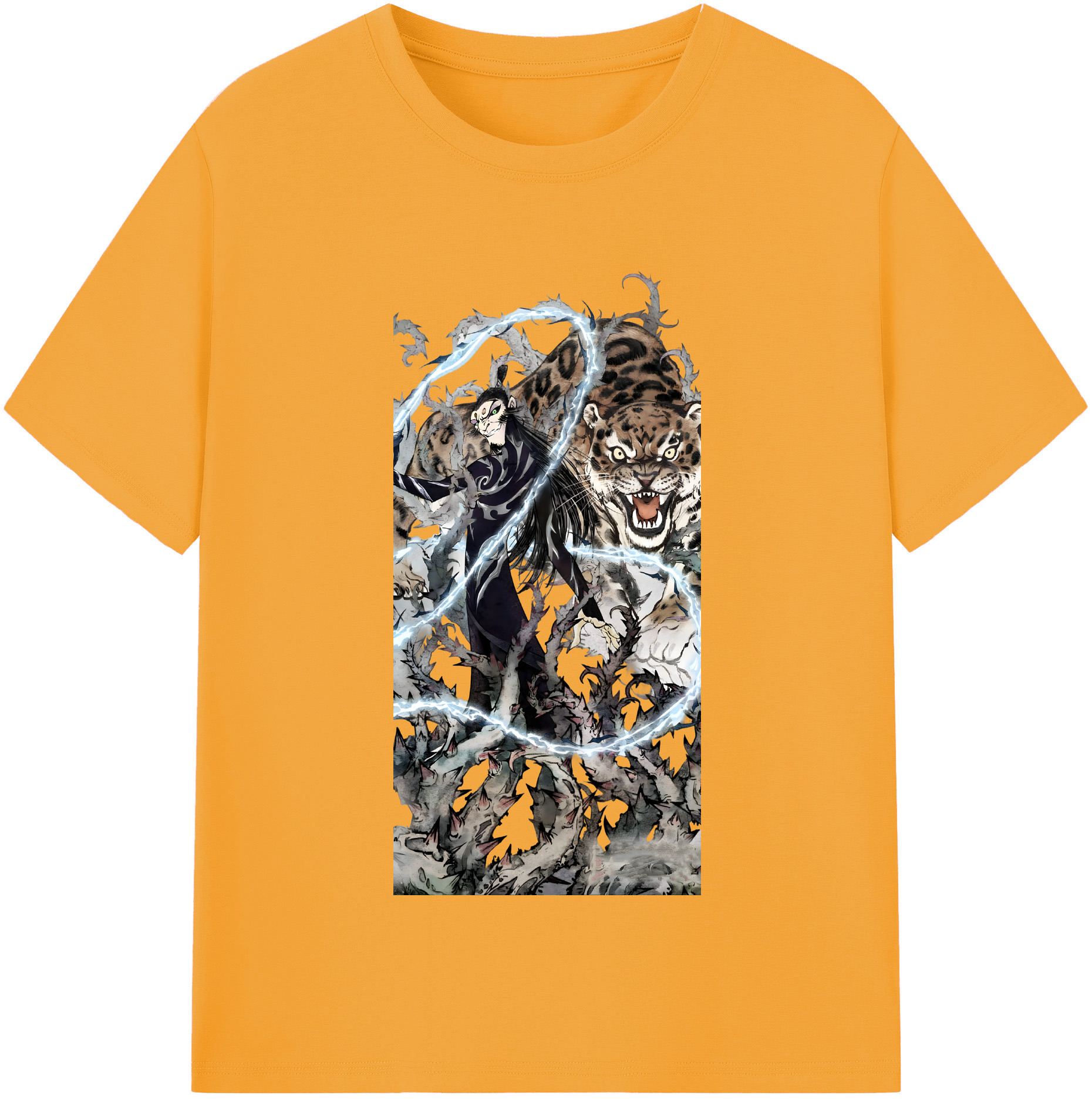 （画像用） Ne Zha 2 ナタ 魔童の大暴れ 綿100％半袖Tシャツ（フロントプリント）