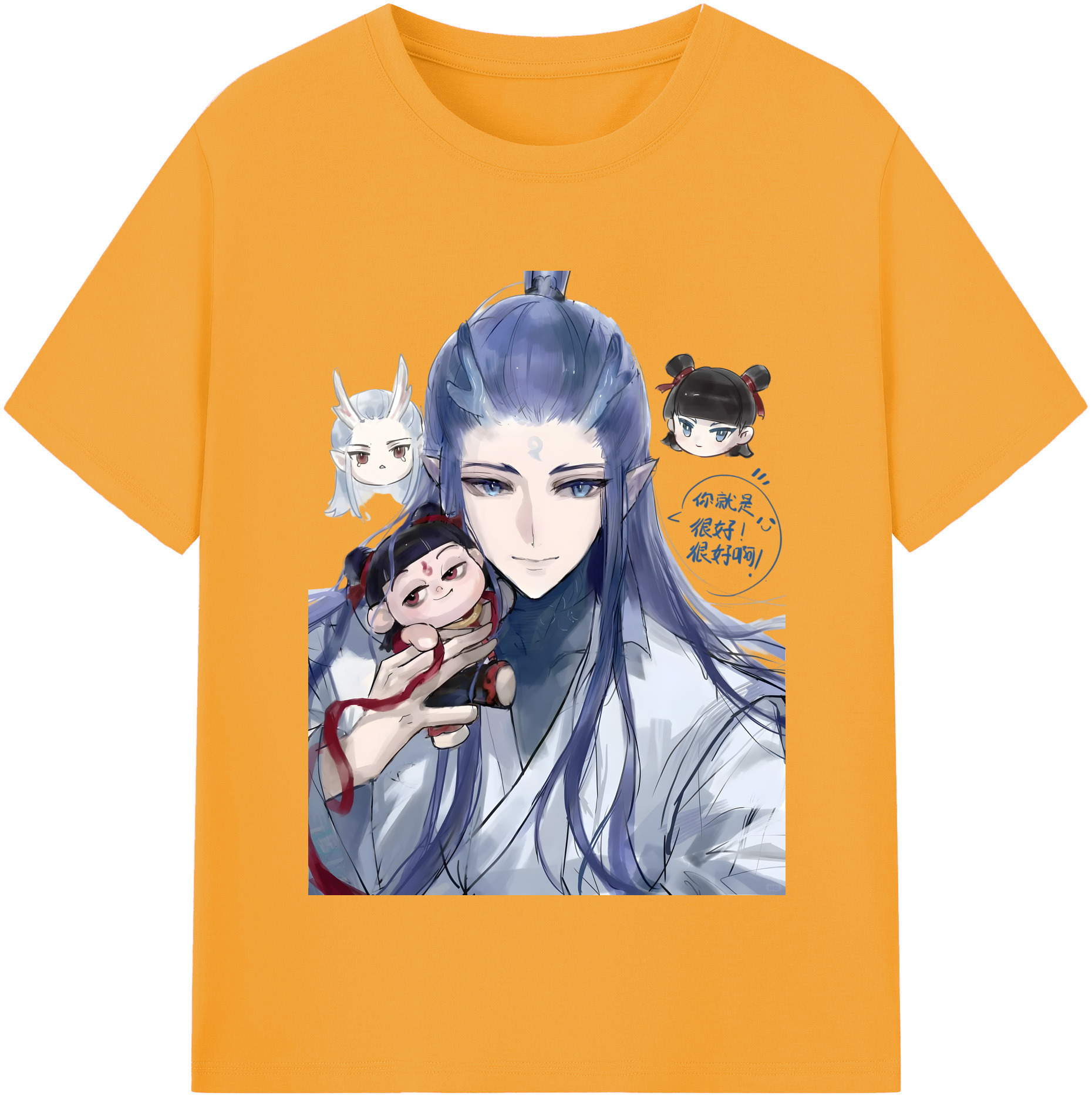 （画像用） Ne Zha 2 ナタ 魔童の大暴れ 綿100％半袖Tシャツ（フロントプリント）