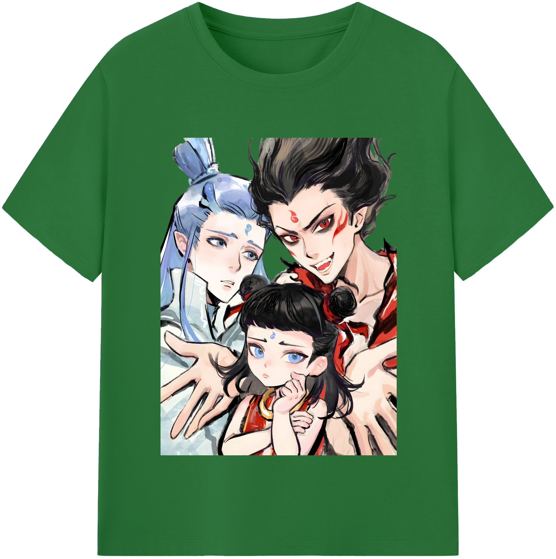 （画像用） Ne Zha 2 ナタ 魔童の大暴れ 綿100％半袖Tシャツ（フロントプリント）