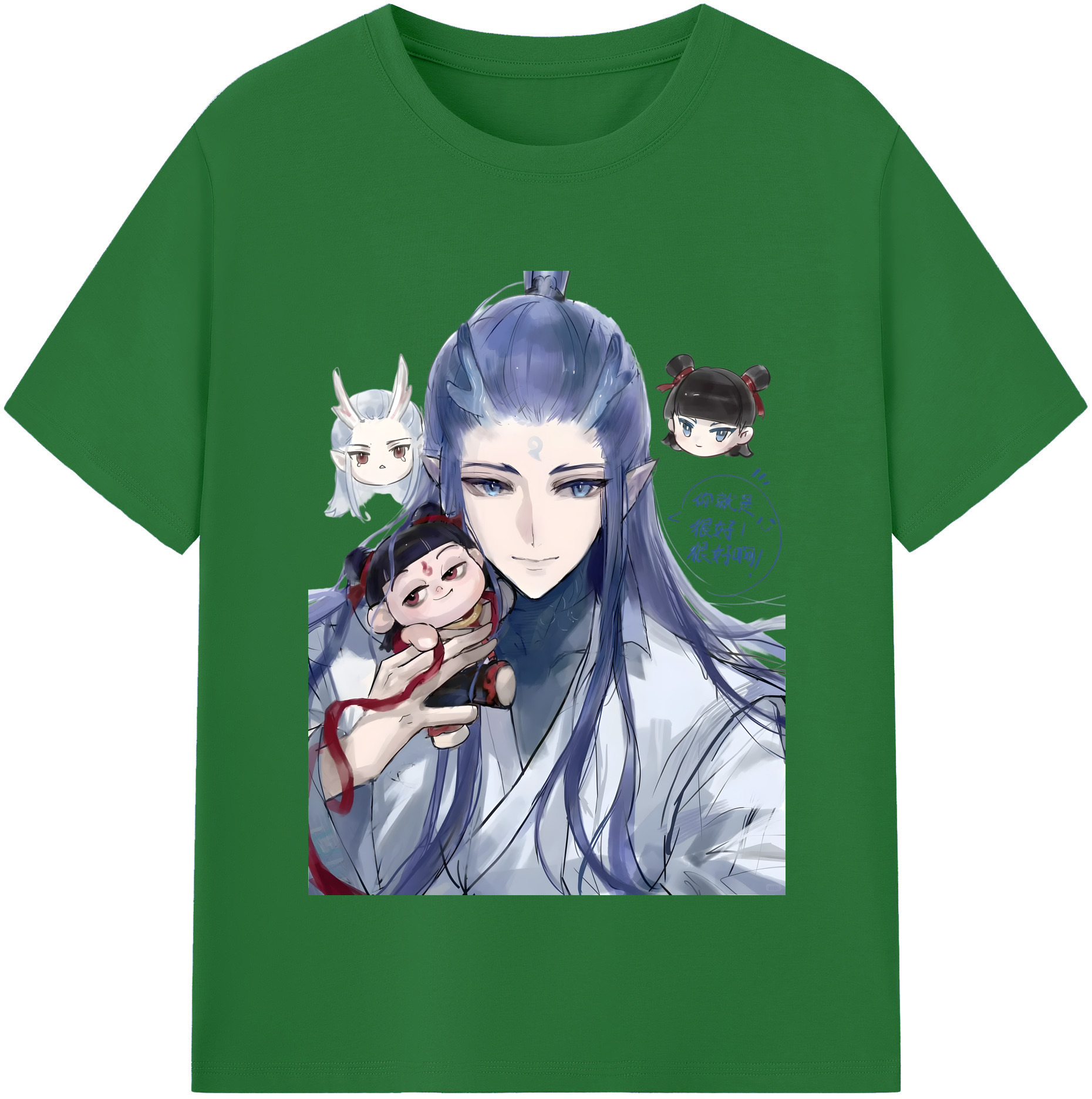 （画像用） Ne Zha 2 ナタ 魔童の大暴れ 綿100％半袖Tシャツ（フロントプリント）
