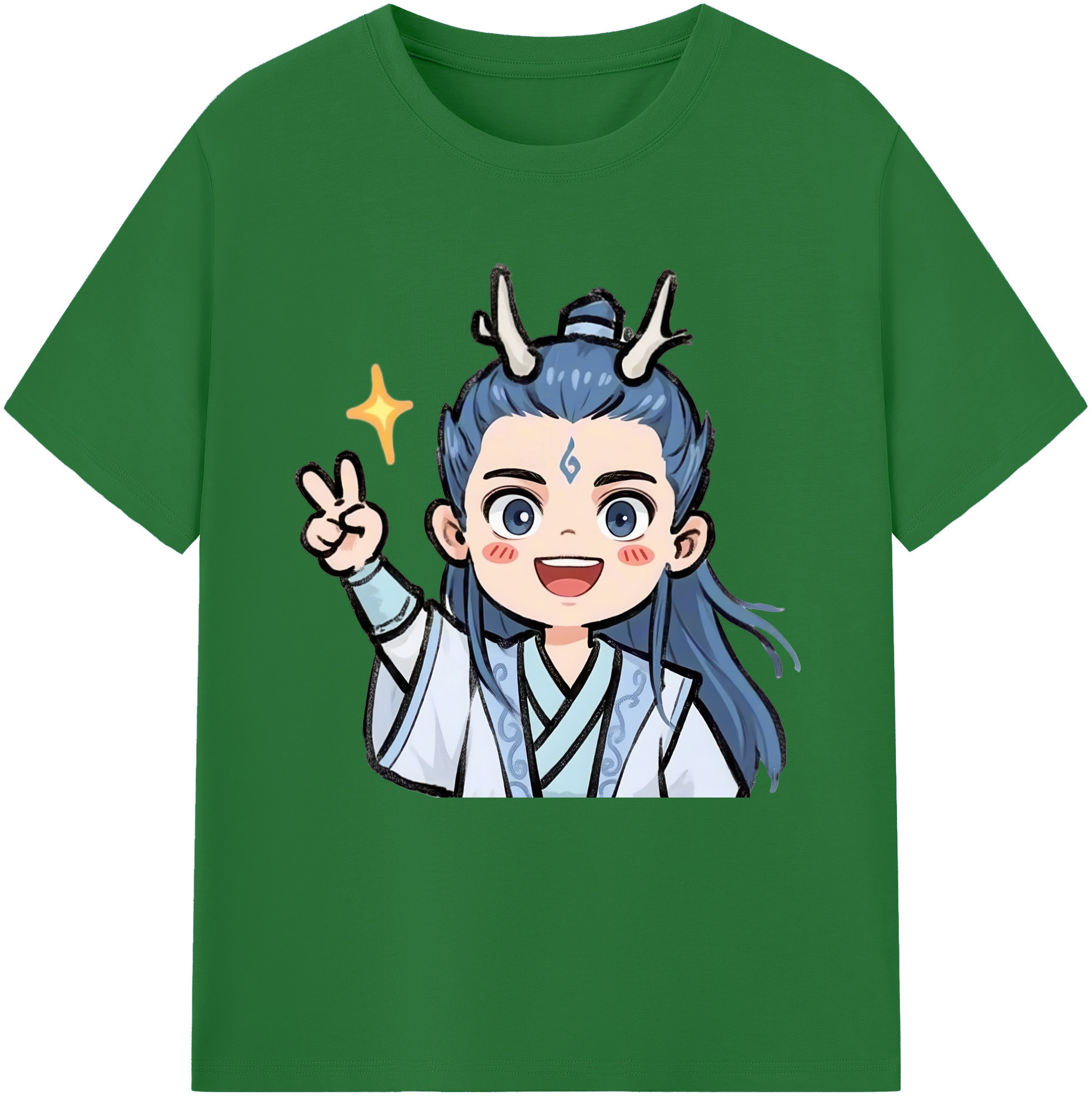 （画像用） Ne Zha 2 ナタ 魔童の大暴れ 綿100％半袖Tシャツ（フロントプリント）