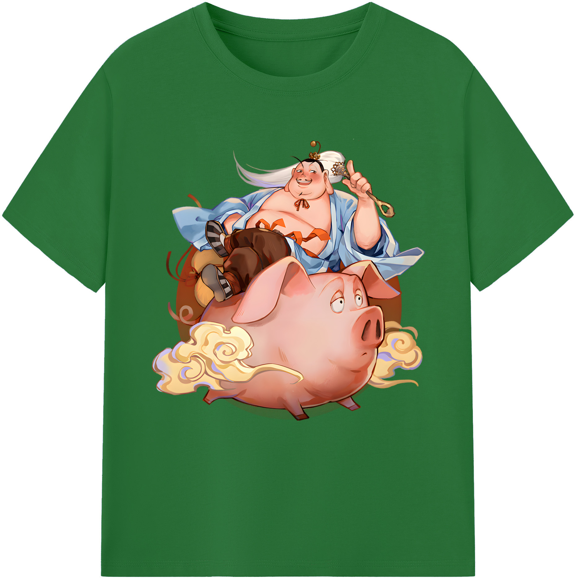 （画像用） Ne Zha 2 ナタ 魔童の大暴れ 綿100％半袖Tシャツ（フロントプリント）