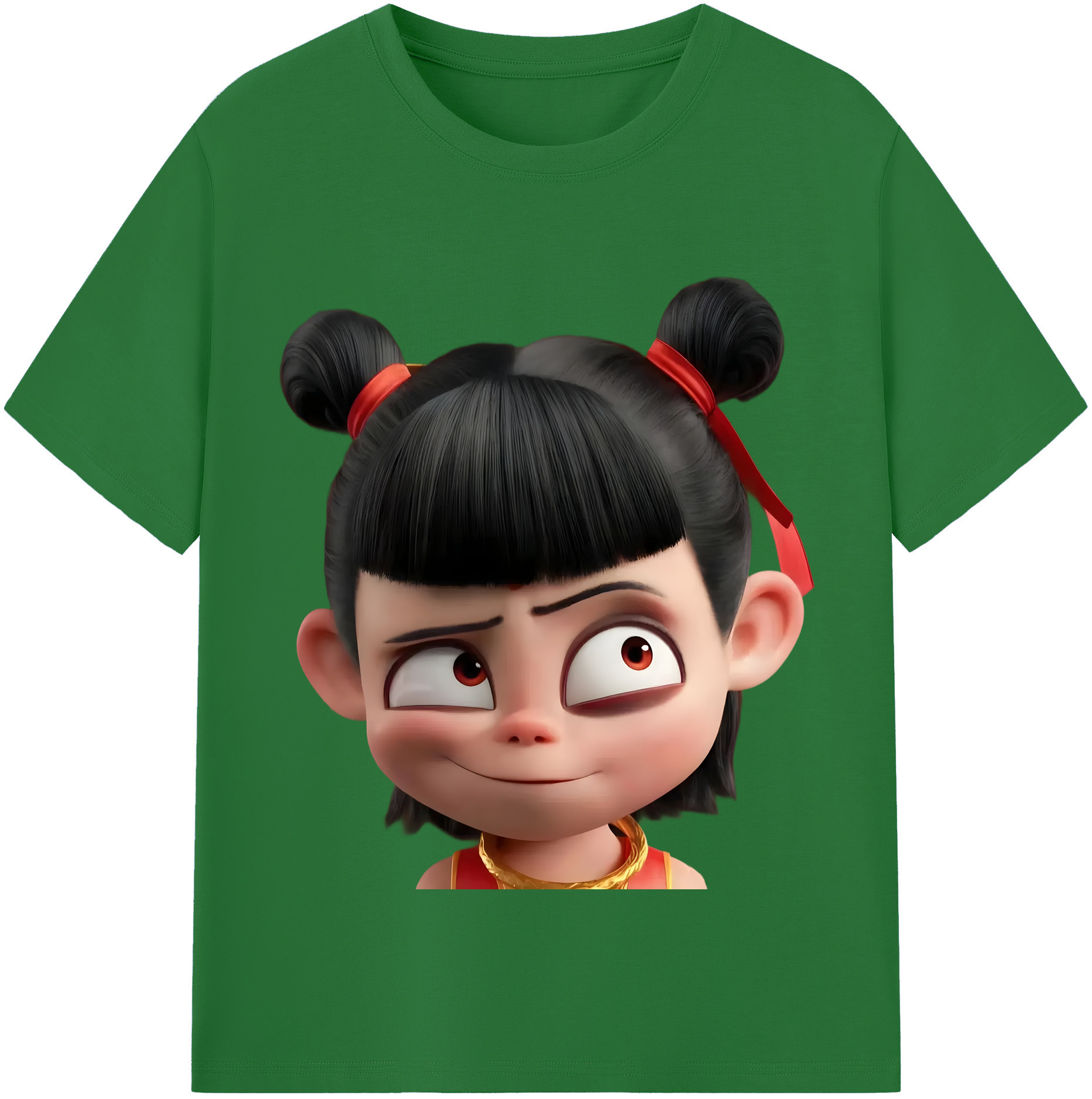 （画像用） Ne Zha 2 ナタ 魔童の大暴れ 綿100％半袖Tシャツ（フロントプリント）