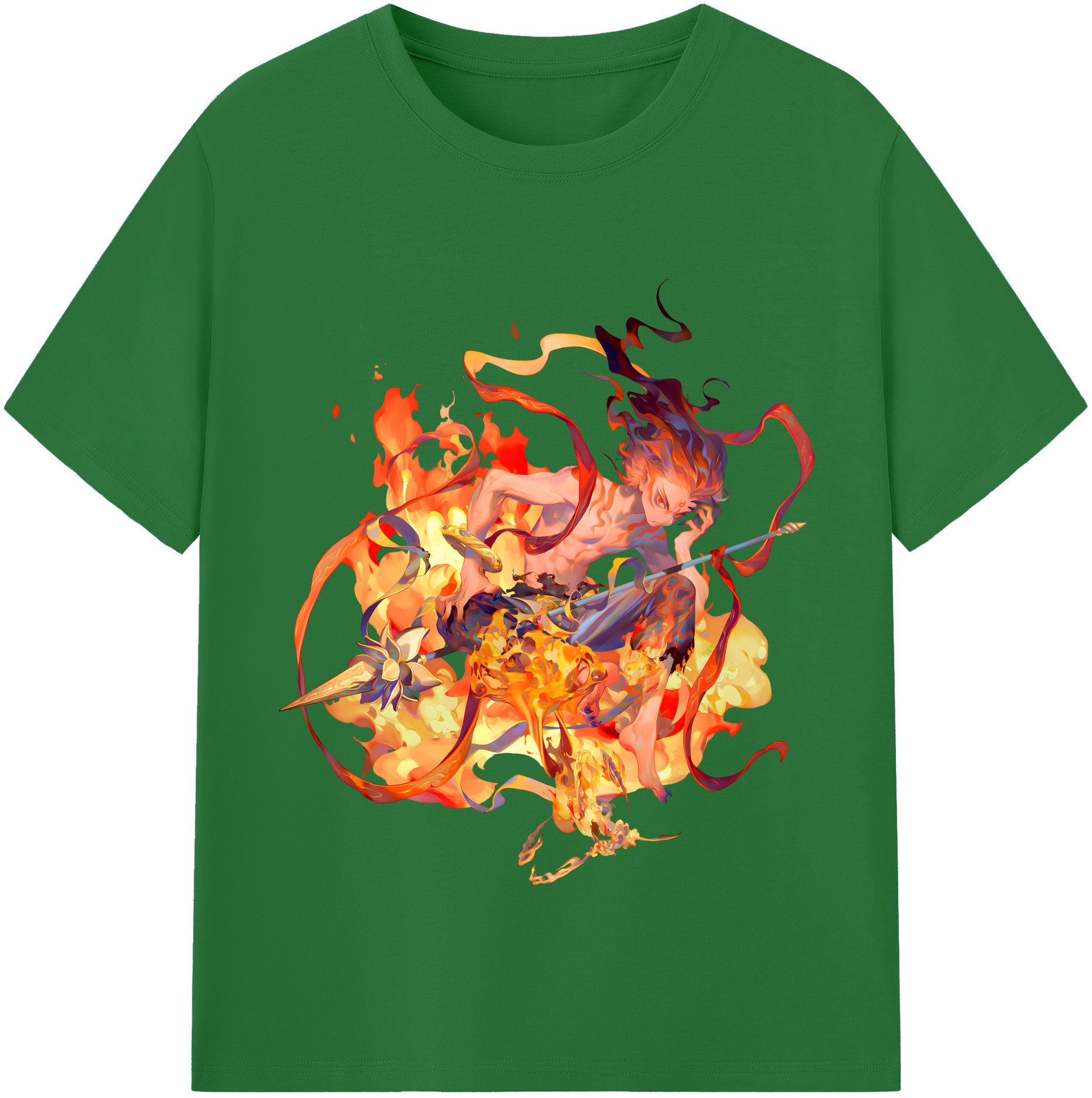 （画像用） Ne Zha 2 ナタ 魔童の大暴れ 綿100％半袖Tシャツ（フロントプリント）