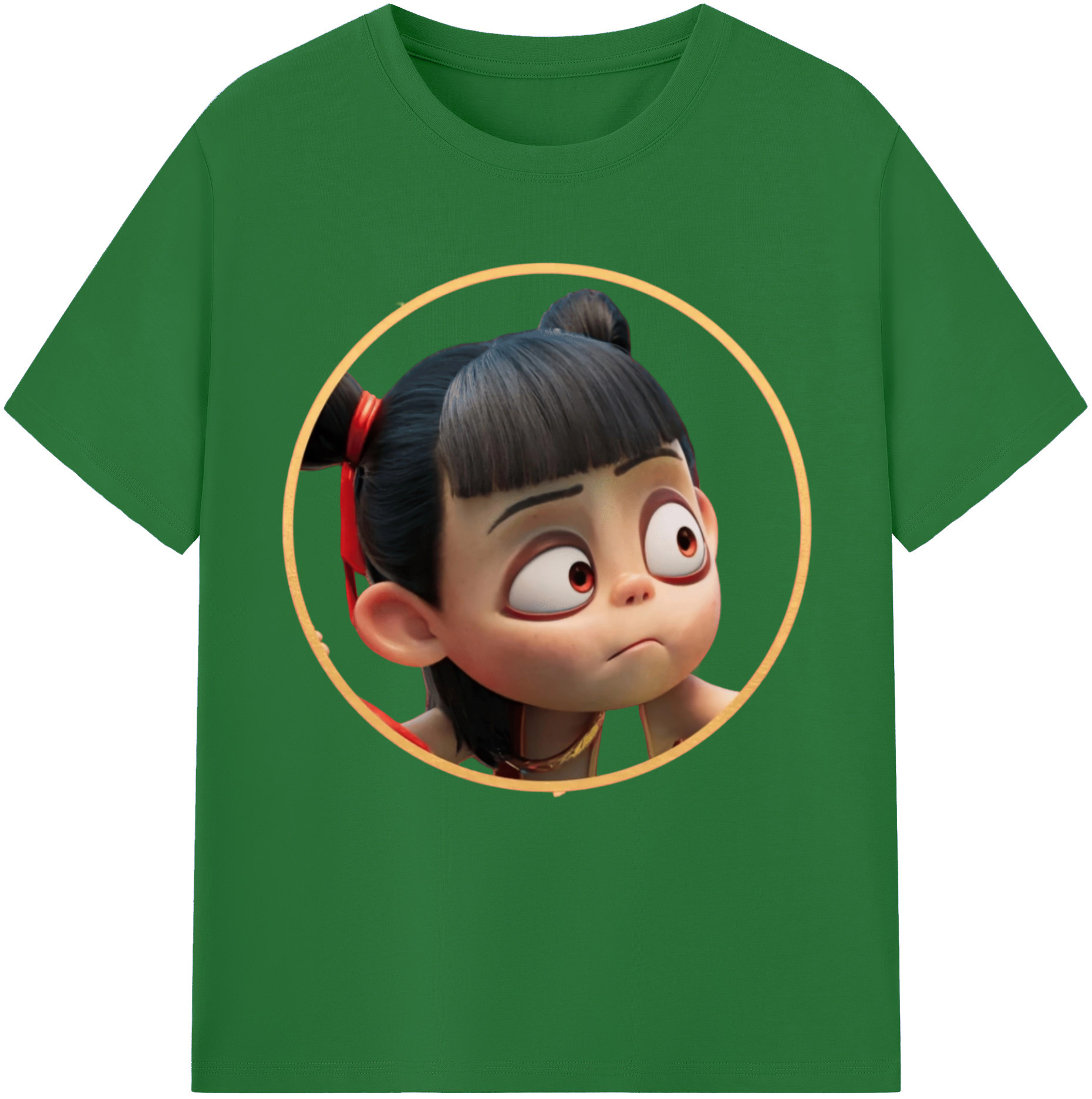 （画像用） Ne Zha 2 ナタ 魔童の大暴れ 綿100％半袖Tシャツ（フロントプリント）