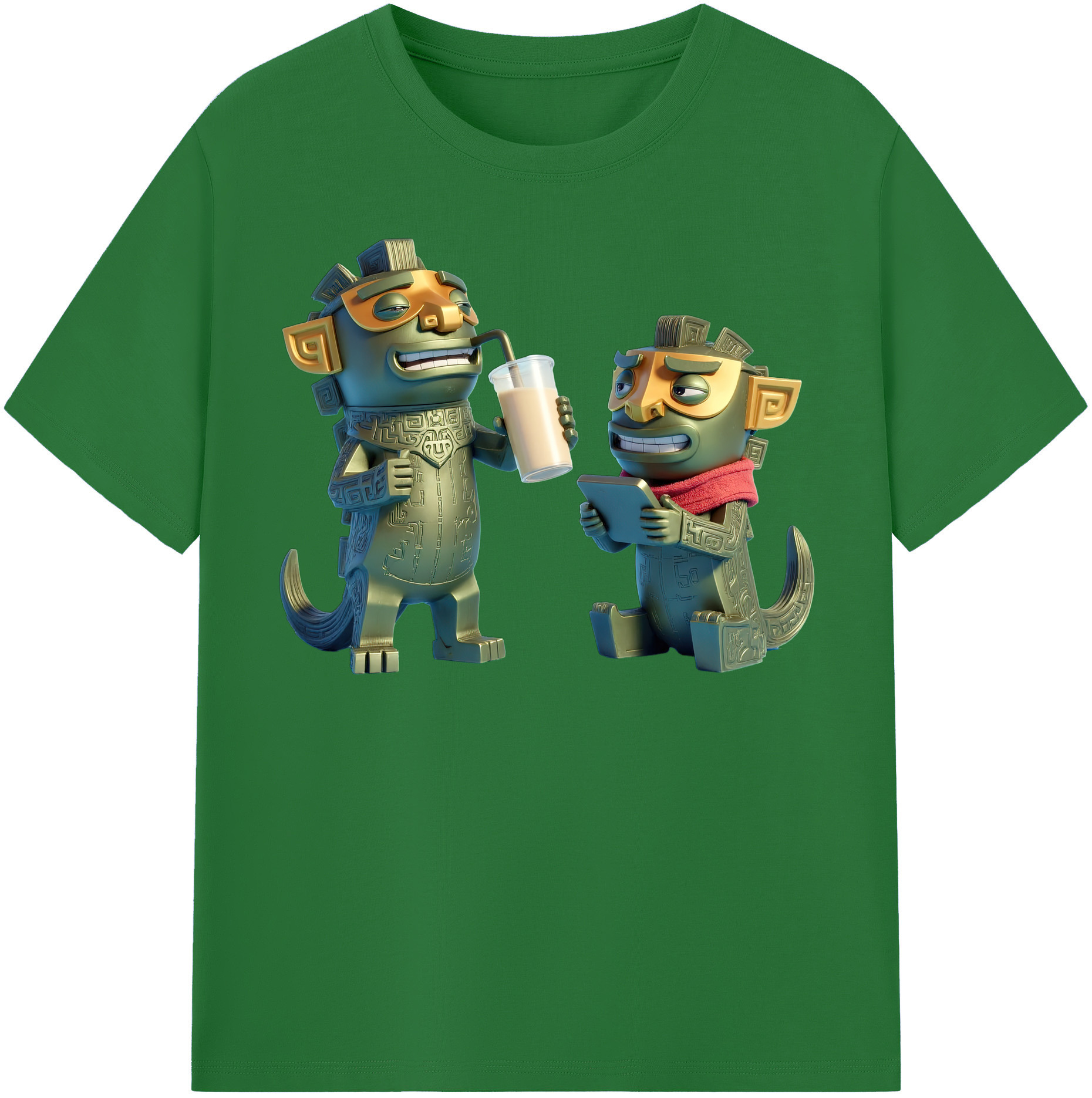 （画像用） Ne Zha 2 ナタ 魔童の大暴れ 綿100％半袖Tシャツ（フロントプリント）