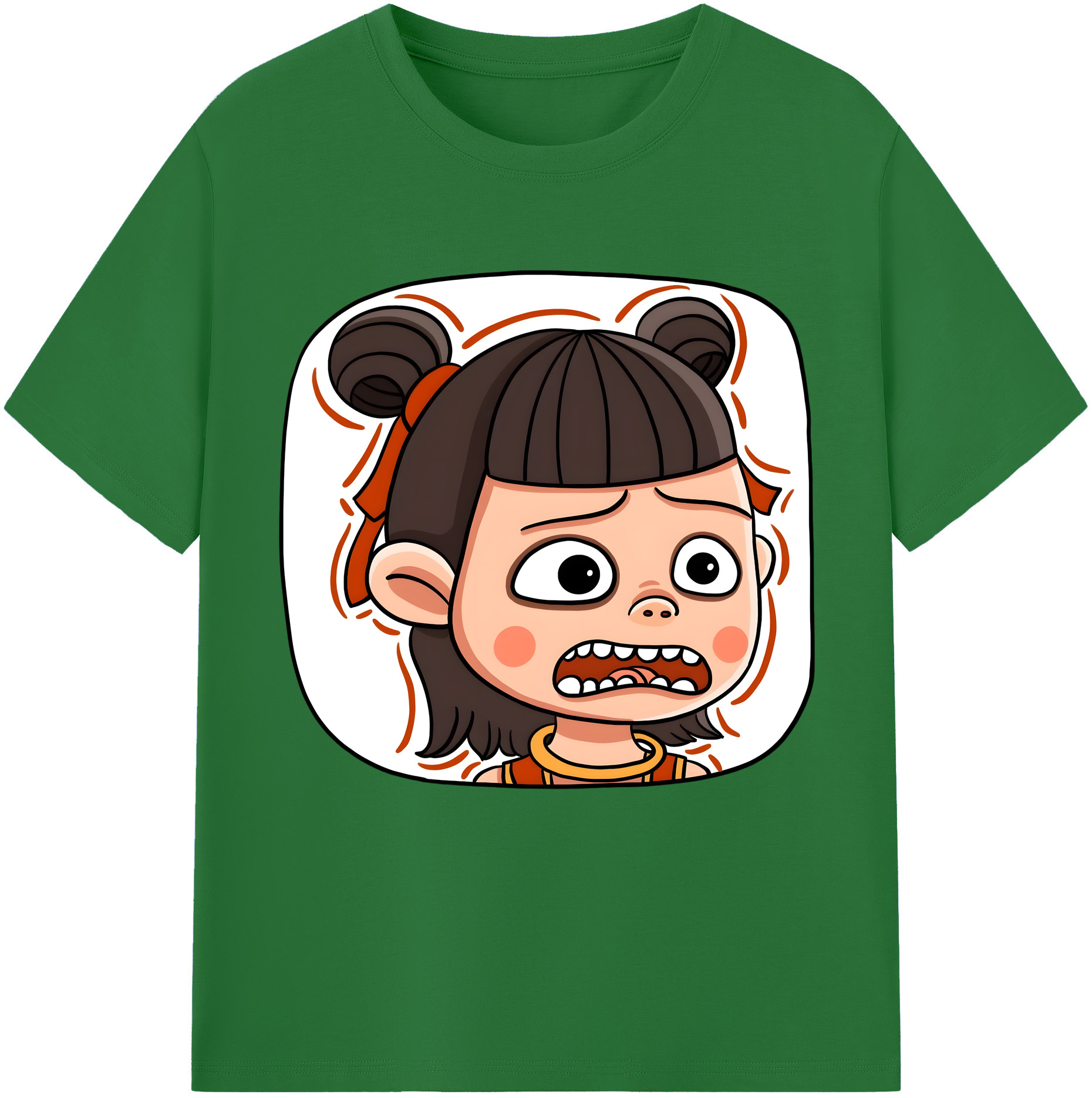 （画像用） Ne Zha 2 ナタ 魔童の大暴れ 綿100％半袖Tシャツ（フロントプリント）