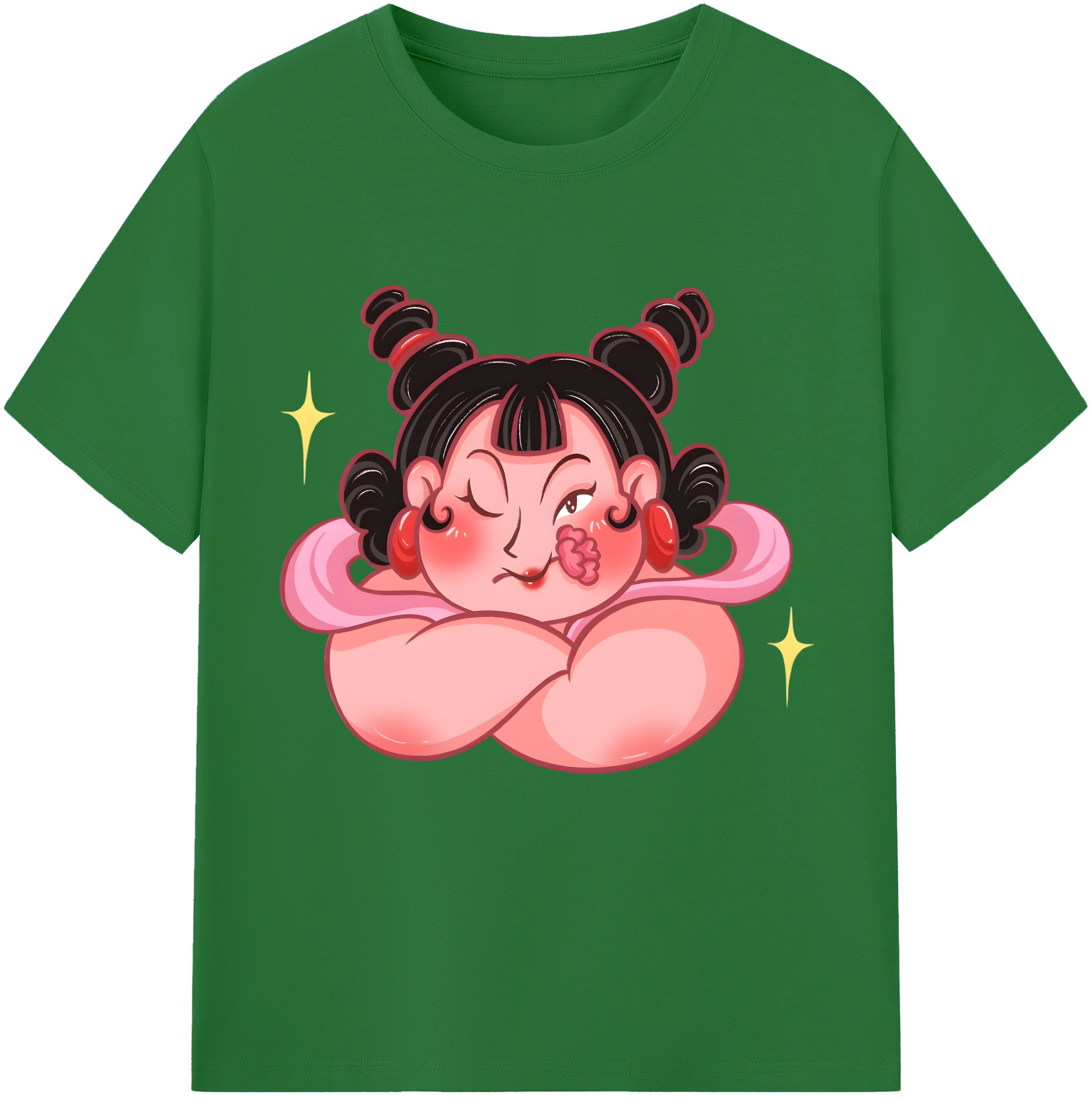 （画像用） Ne Zha 2 ナタ 魔童の大暴れ 綿100％半袖Tシャツ（フロントプリント）
