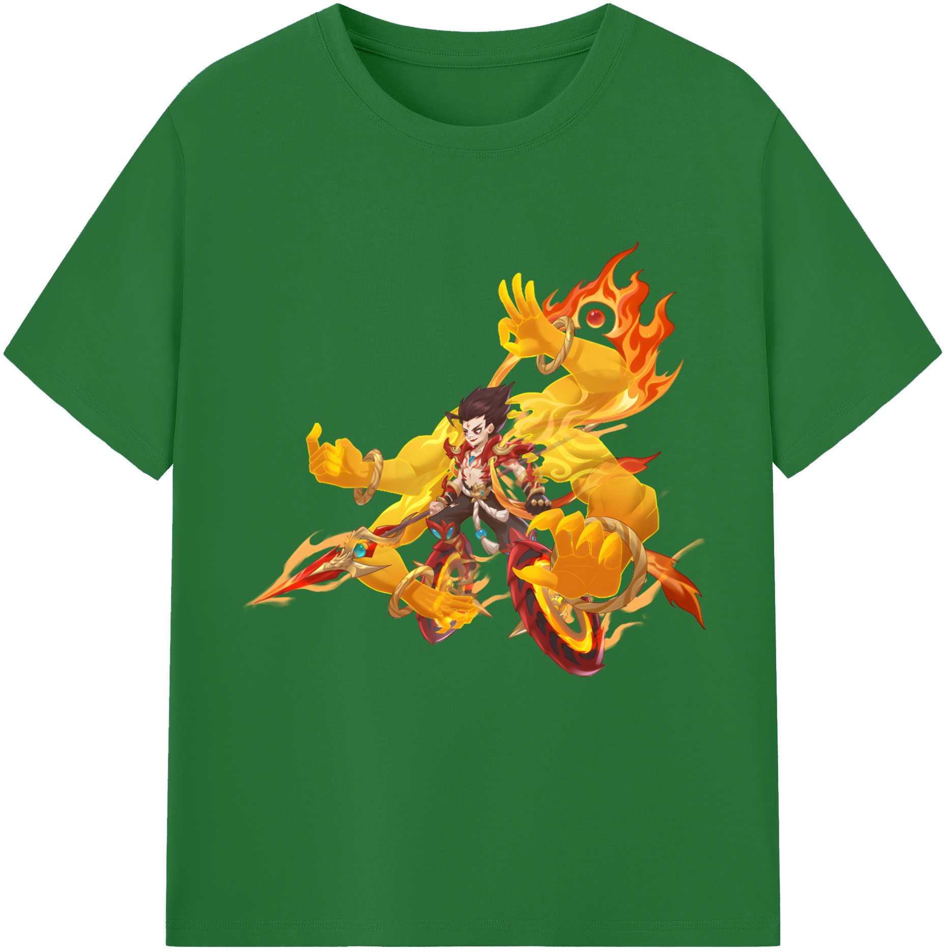（画像用） Ne Zha 2 ナタ 魔童の大暴れ 綿100％半袖Tシャツ（フロントプリント）