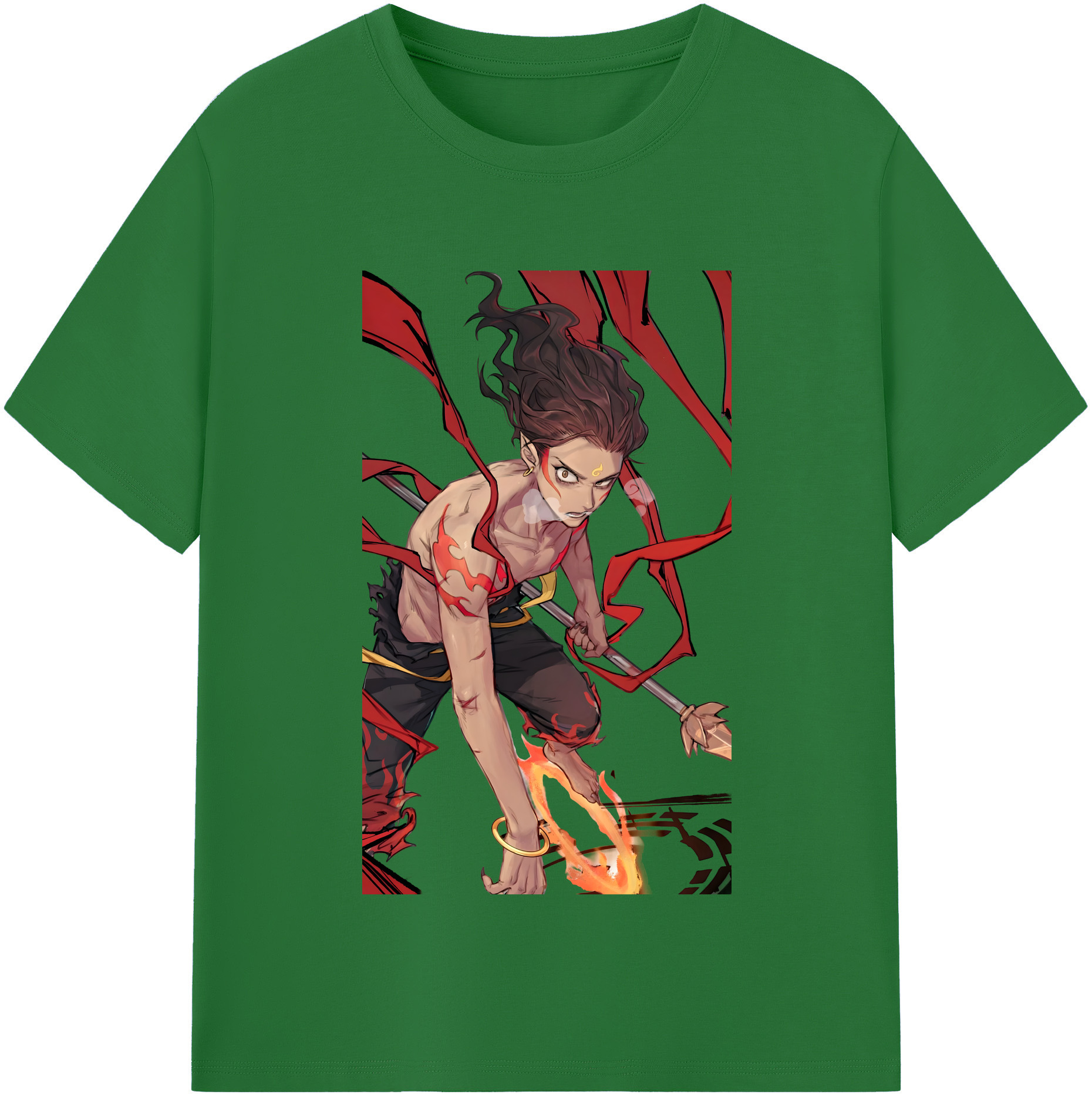 （画像用） Ne Zha 2 ナタ 魔童の大暴れ 綿100％半袖Tシャツ（フロントプリント）