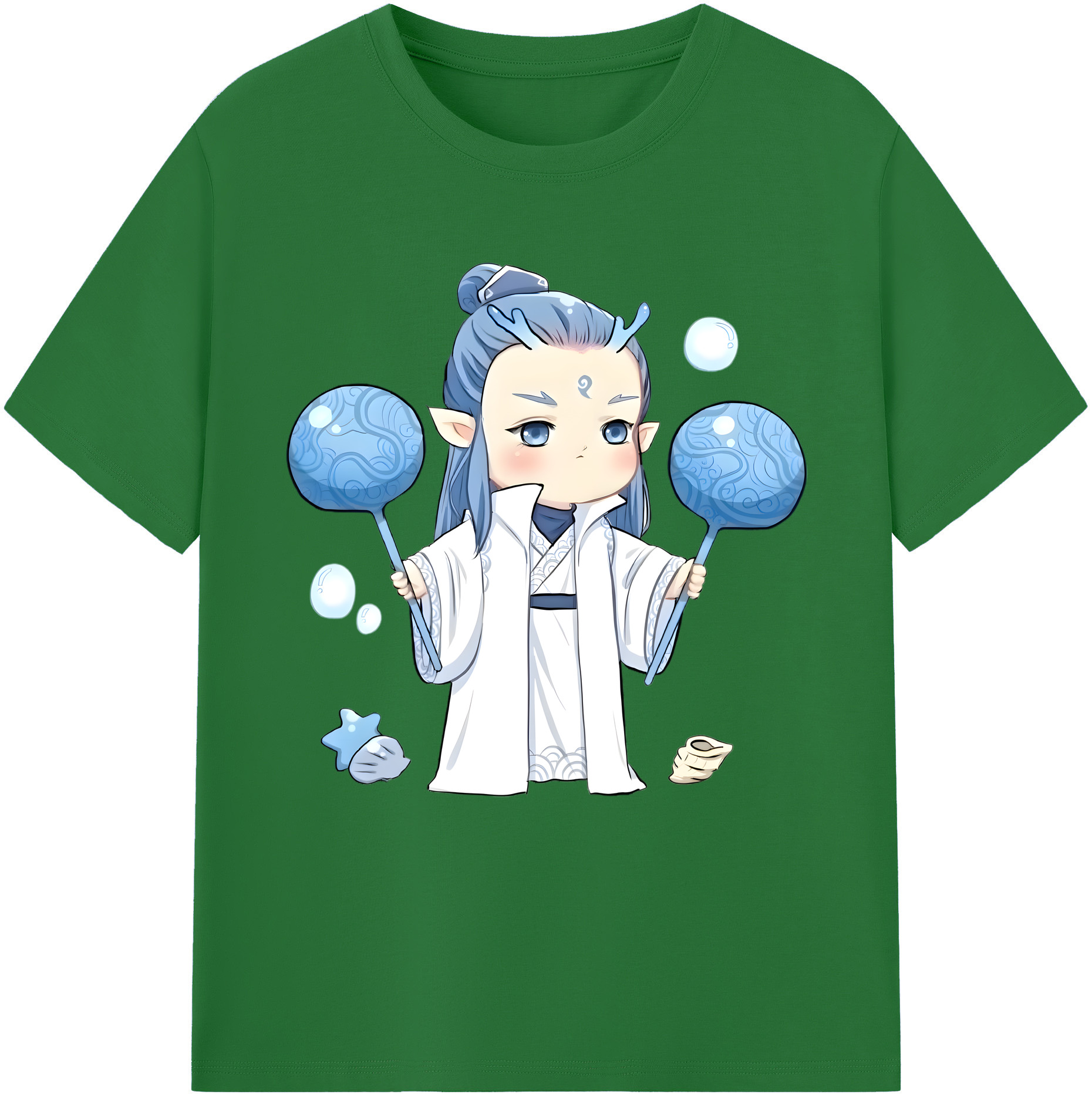 （画像用） Ne Zha 2 ナタ 魔童の大暴れ 綿100％半袖Tシャツ（フロントプリント）