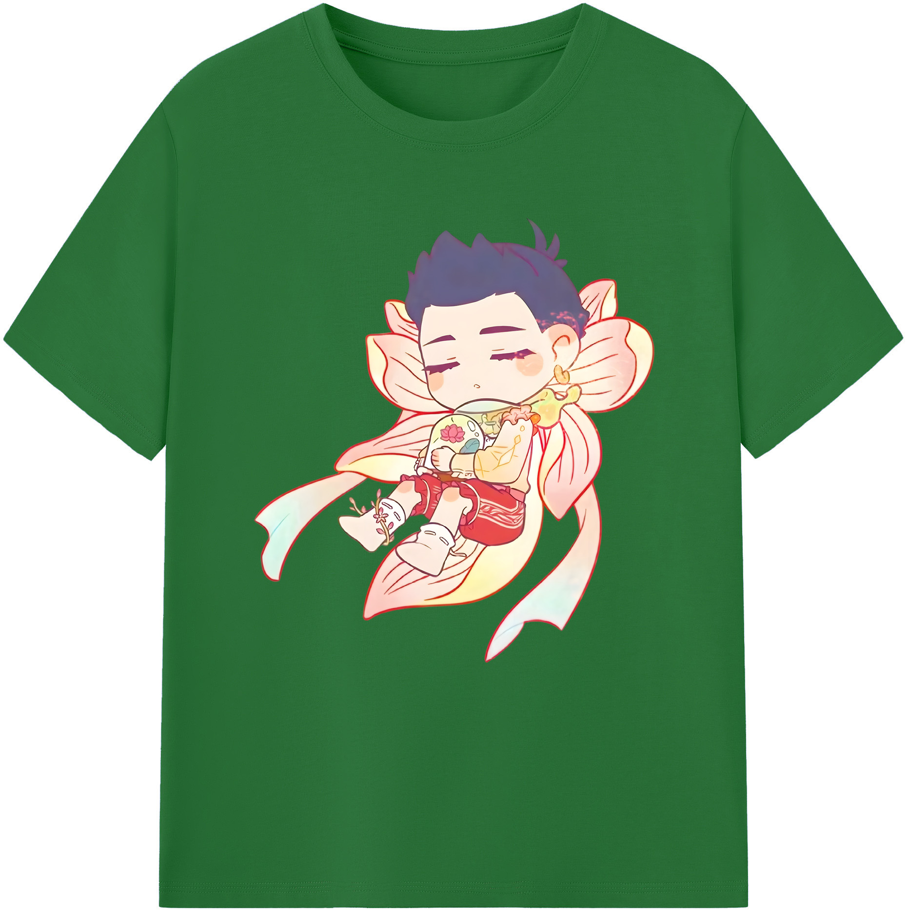 （画像用） Ne Zha 2 ナタ 魔童の大暴れ 綿100％半袖Tシャツ（フロントプリント）