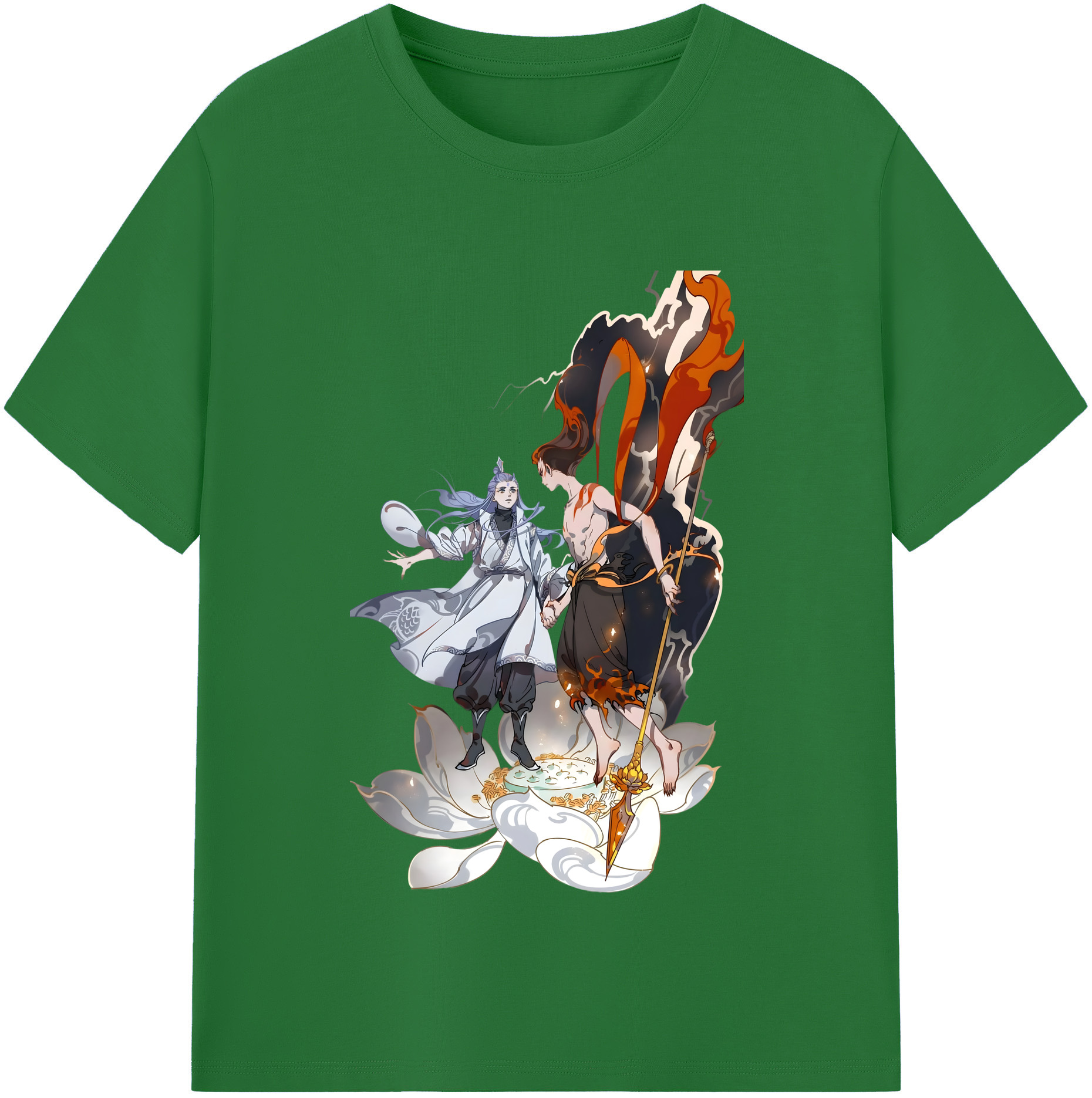 （画像用） Ne Zha 2 ナタ 魔童の大暴れ 綿100％半袖Tシャツ（フロントプリント）