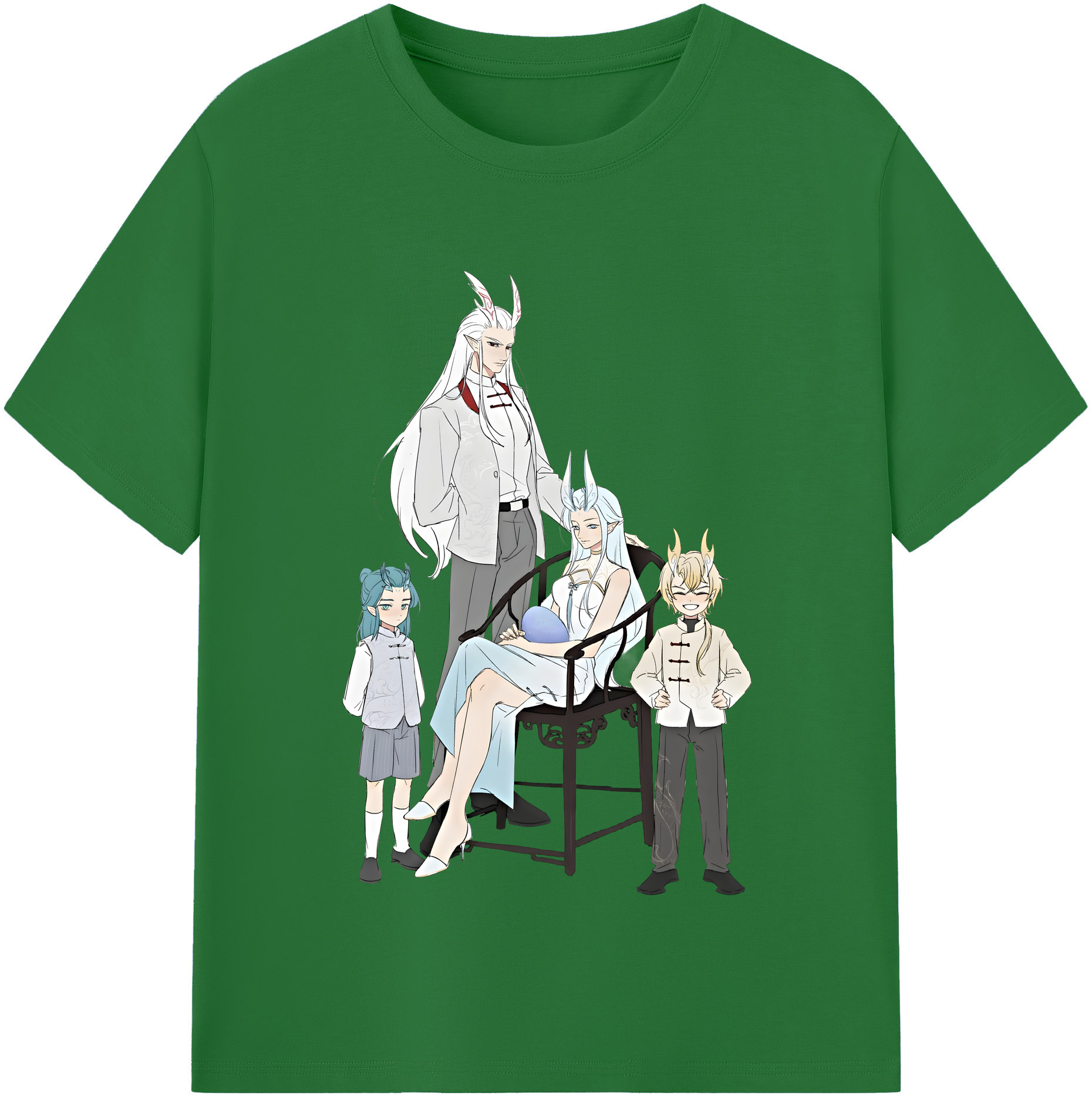（画像用） Ne Zha 2 ナタ 魔童の大暴れ 綿100％半袖Tシャツ（フロントプリント）